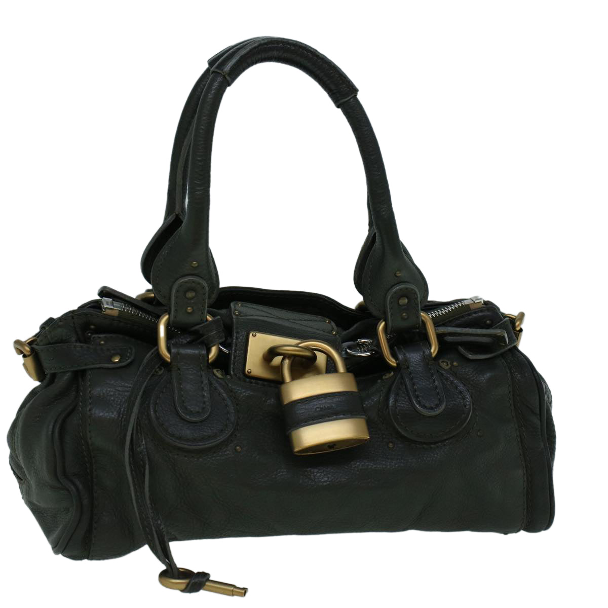 Chloe Paddington Hand Bag Leather Khaki 60289
