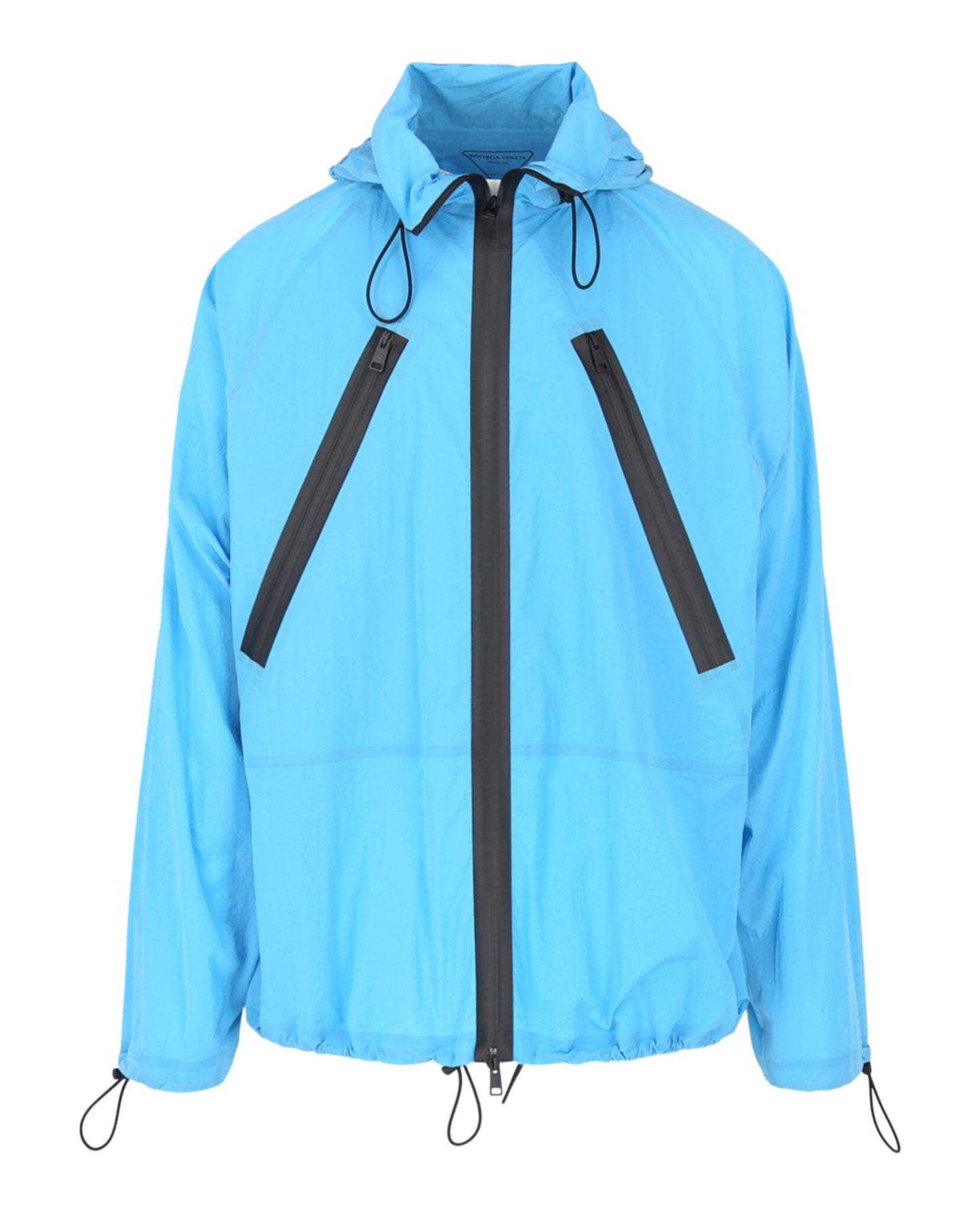 Bottega Veneta Mens Hooded Zip Lightweight Jacket Bright Blue