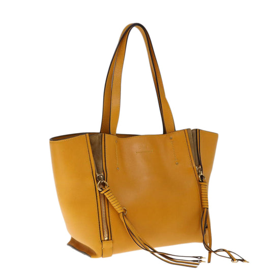 Chloe Tote Bag Leather Yellow 65259