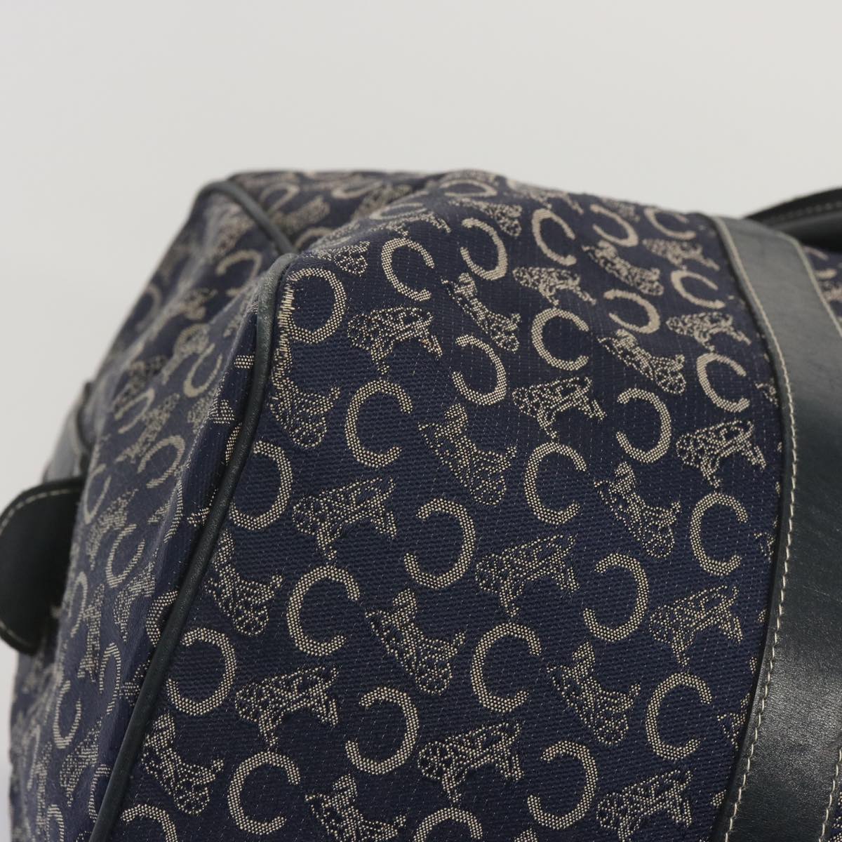 CELINE C Macadam Canvas Boston Bag Navy Auth 68080