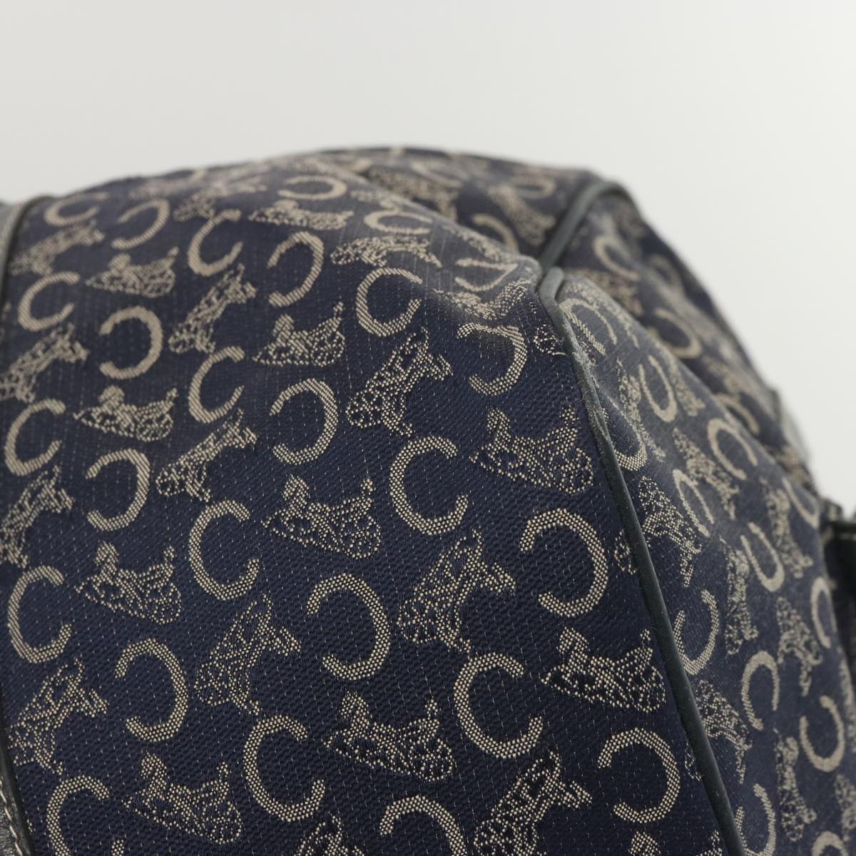 CELINE C Macadam Canvas Boston Bag Navy Auth 68080