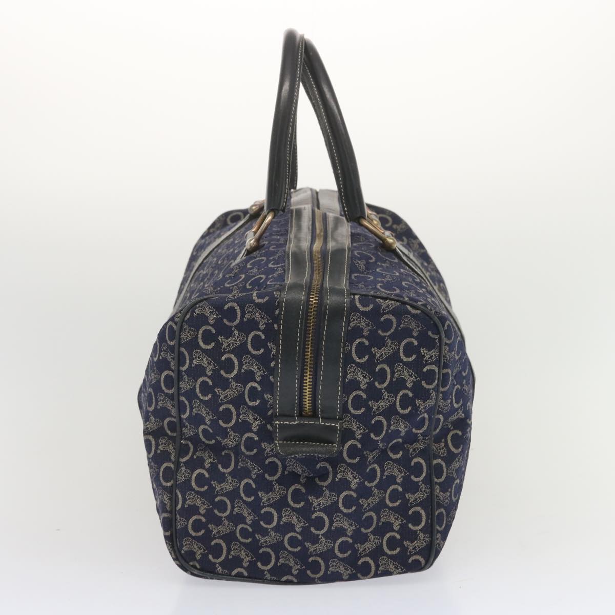 CELINE C Macadam Canvas Boston Bag Navy Auth 68080