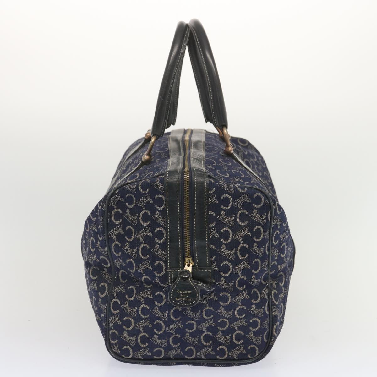 CELINE C Macadam Canvas Boston Bag Navy Auth 68080