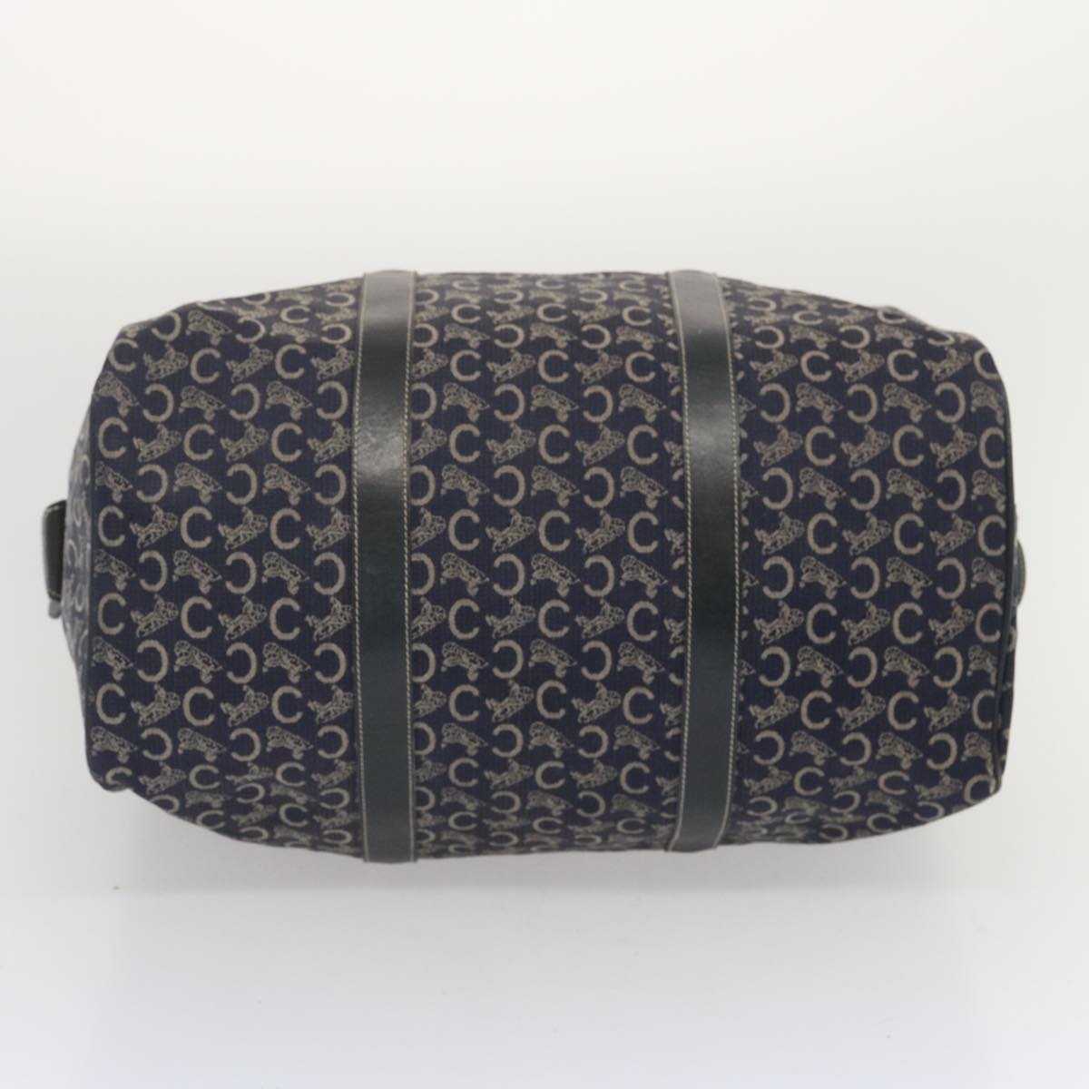 CELINE C Macadam Canvas Boston Bag Navy Auth 68080