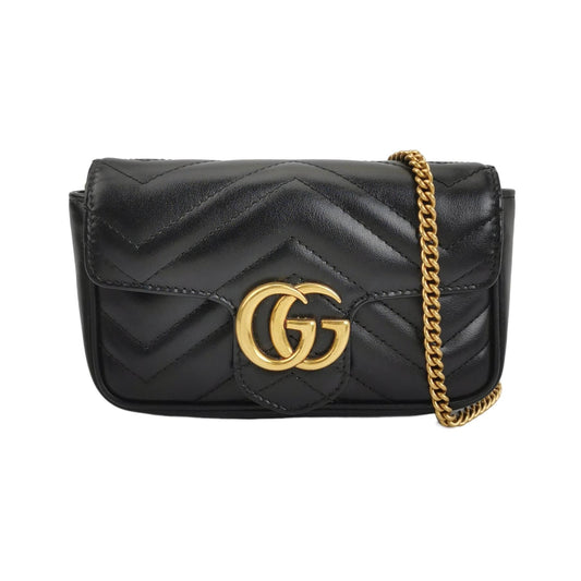 Preloved Gucci GG Marmont Mini Leather V-stitched GG Logo Flap Crossbody Bag 250522781203786