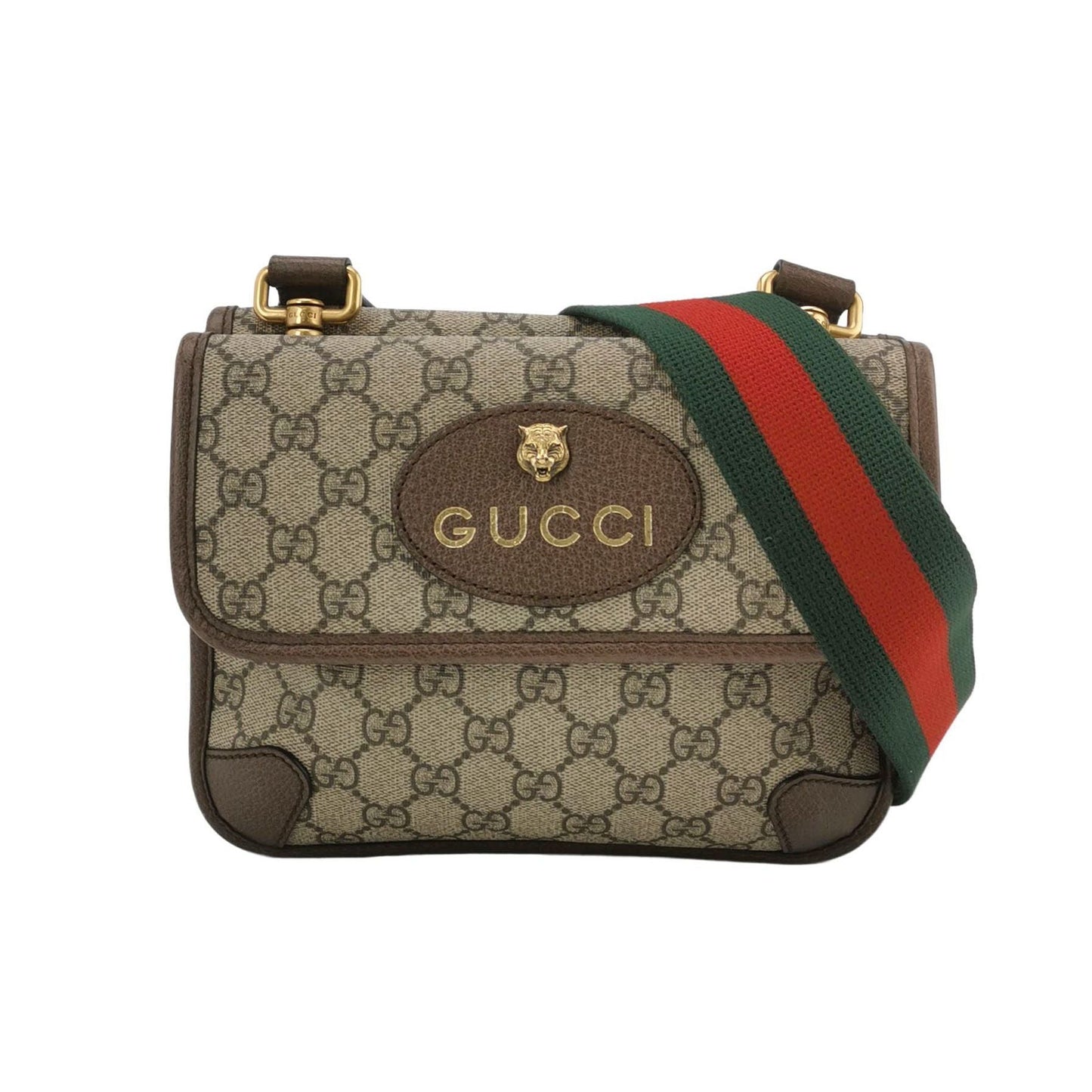 Preloved Gucci Neo Vintage Small GG Monogram Tiger Head Logo Crossbody Bag 250513781190388