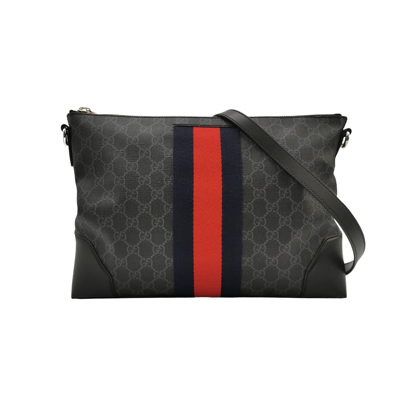 Preloved Gucci Leather and Canvas GG Print Crossbody Bag 250421781158994