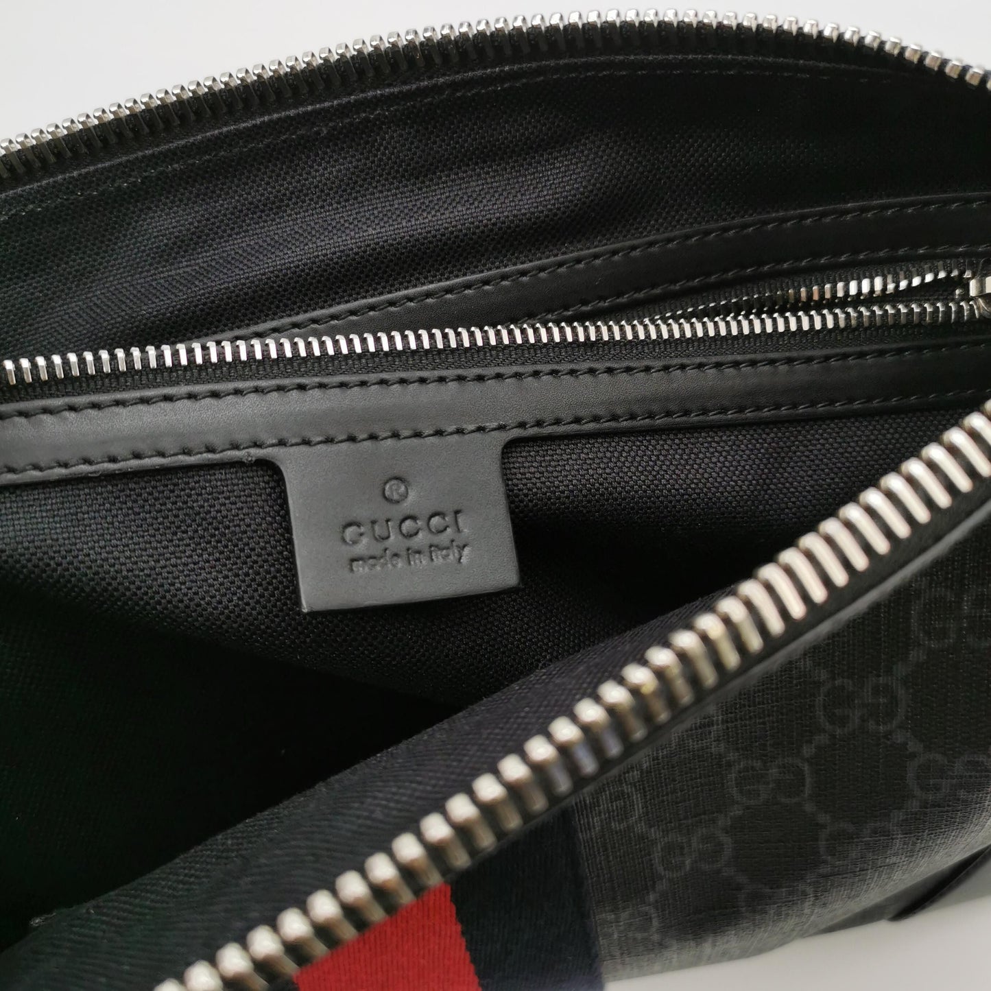 Preloved Gucci Leather and Canvas GG Print Crossbody Bag 250421781158994