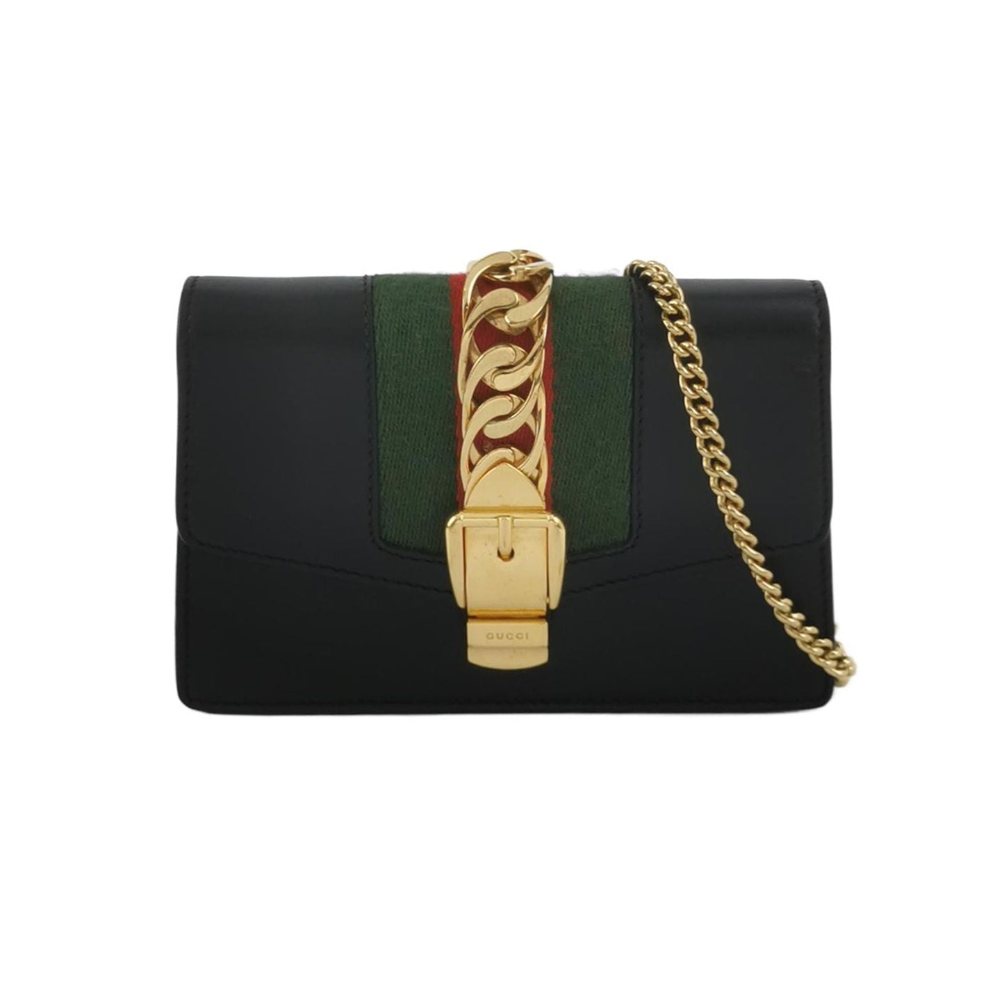 Preloved Gucci Sylvie Mini Leather and Canvas Crossbody Bag 250419781156284