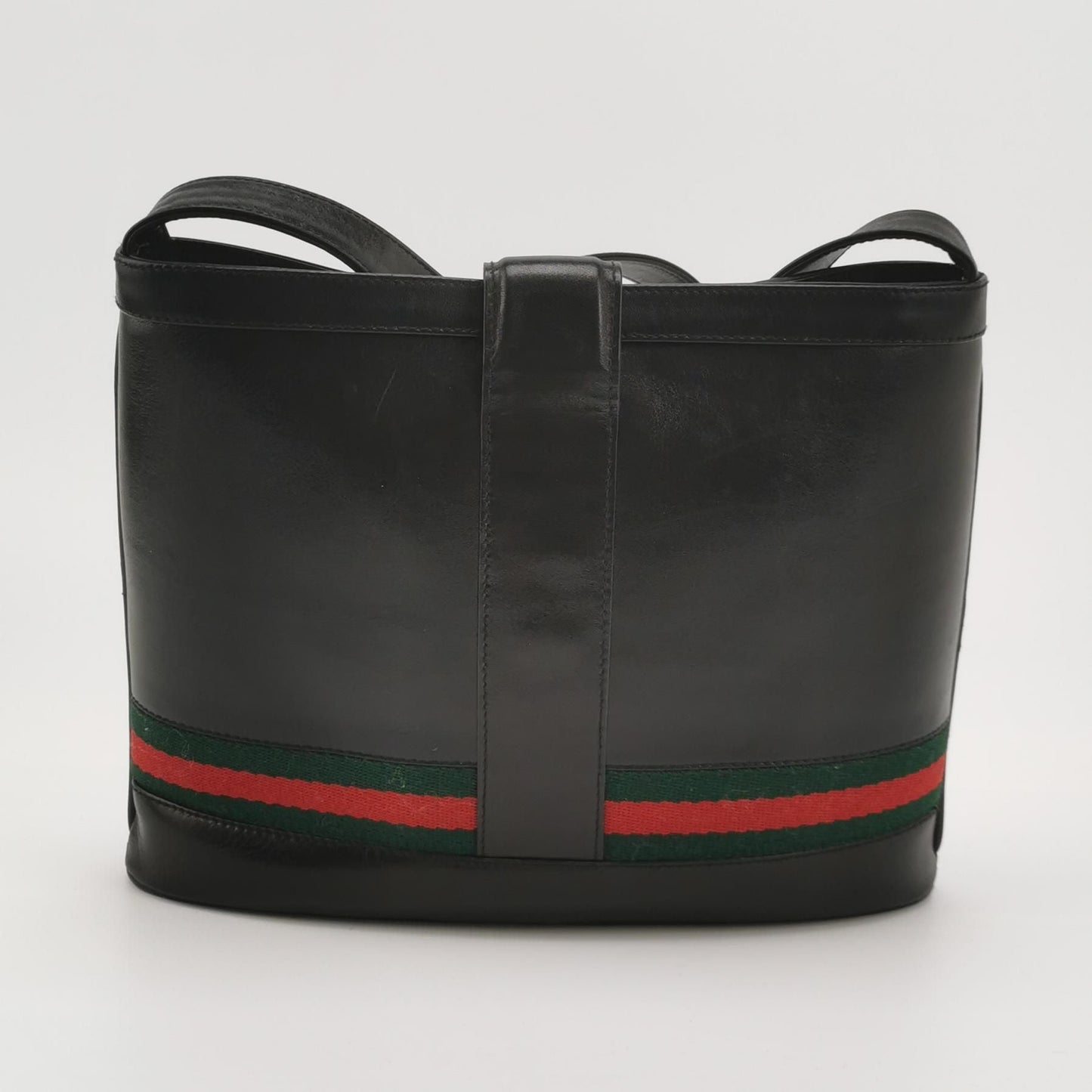 Preloved Gucci Leather Striped GG Logo Shoulder Bag Crossbody Bag 250419781155220