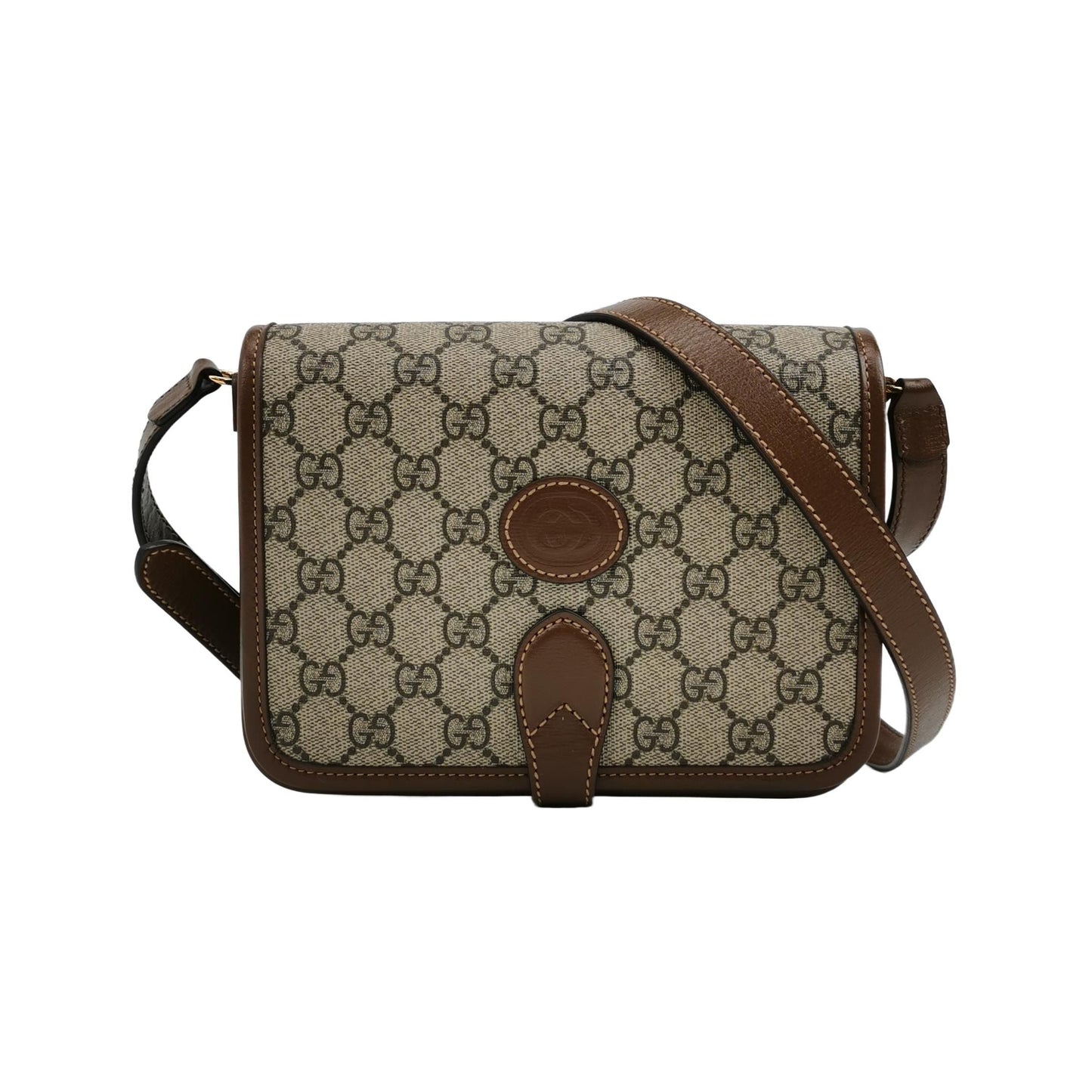 Preloved Gucci GG Retro Mini Leather Crossbody Bag with GG Pattern 250221781073895