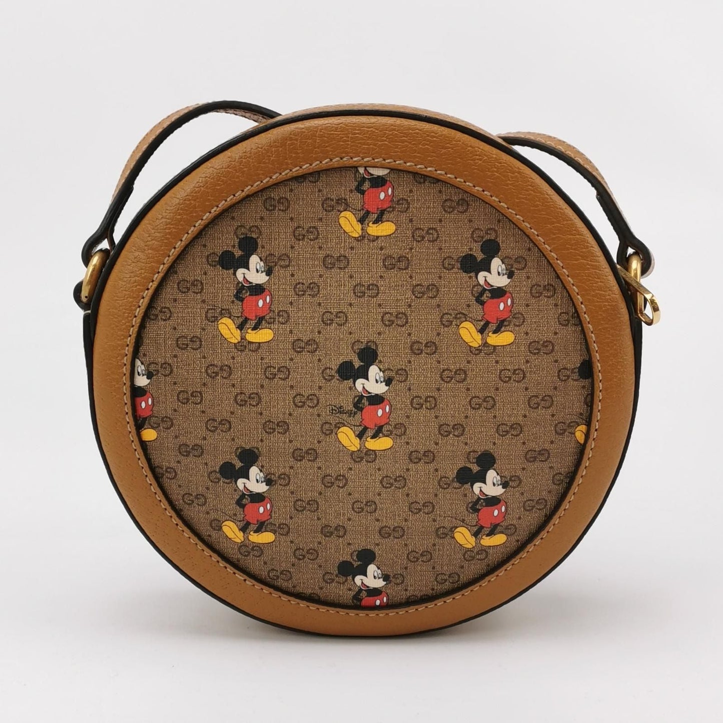 Preloved Gucci Disney Ophidia Leather Mickey Print Logo GG Stripe Crossbody Bag 250304781091171