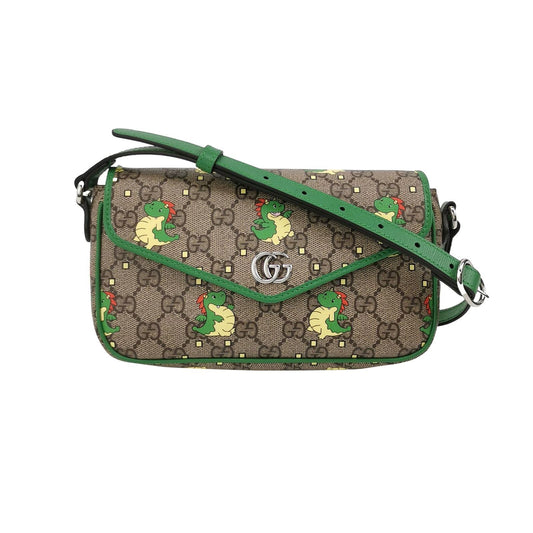 Preloved Gucci Chinese New Year Series Calfskin Dragon Baby Print GG Logo Crossbody Bag 250221781073629