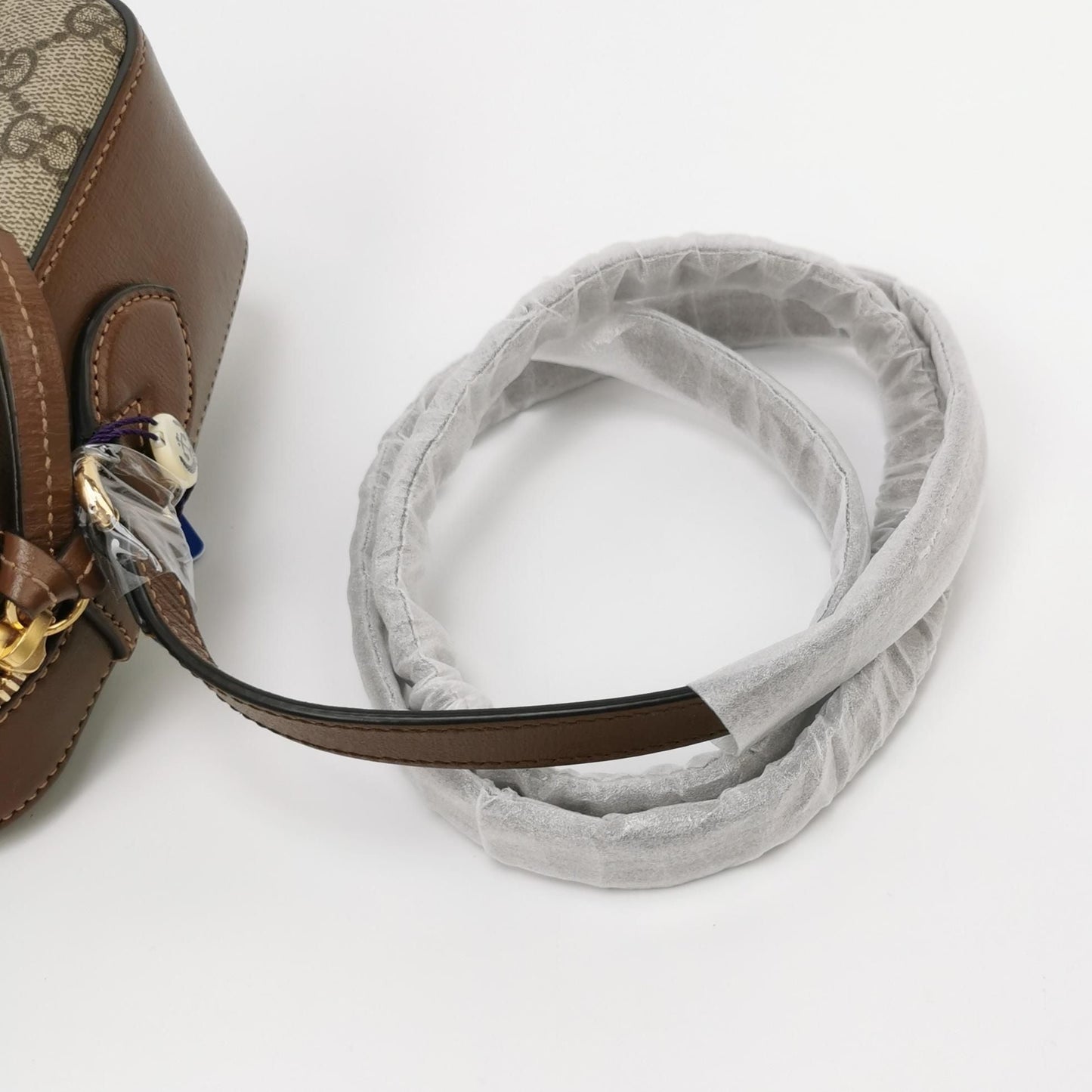 Preloved Gucci 1955 Small GG Canvas and Leather Camera Bag 250206781052118