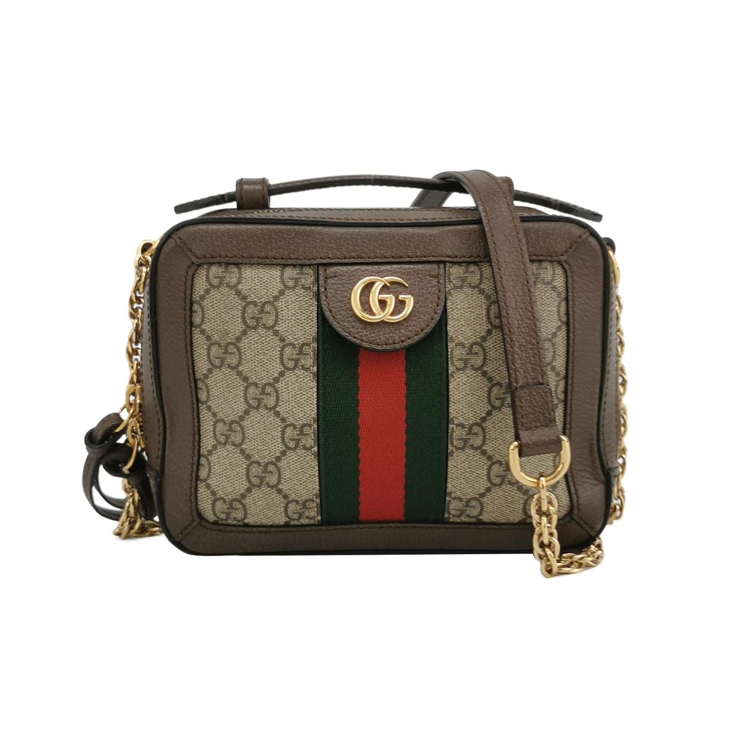 Preloved Gucci Ophidia Mini Leather Canvas GG Crossbody Bag 027850600035
