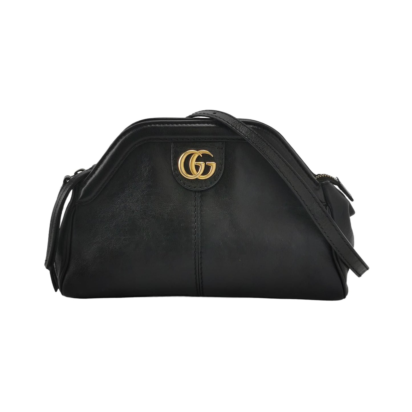 Preloved Gucci Re(Belle) Leather Solid GG Logo Tiger Head Crossbody Bag 250110781018795