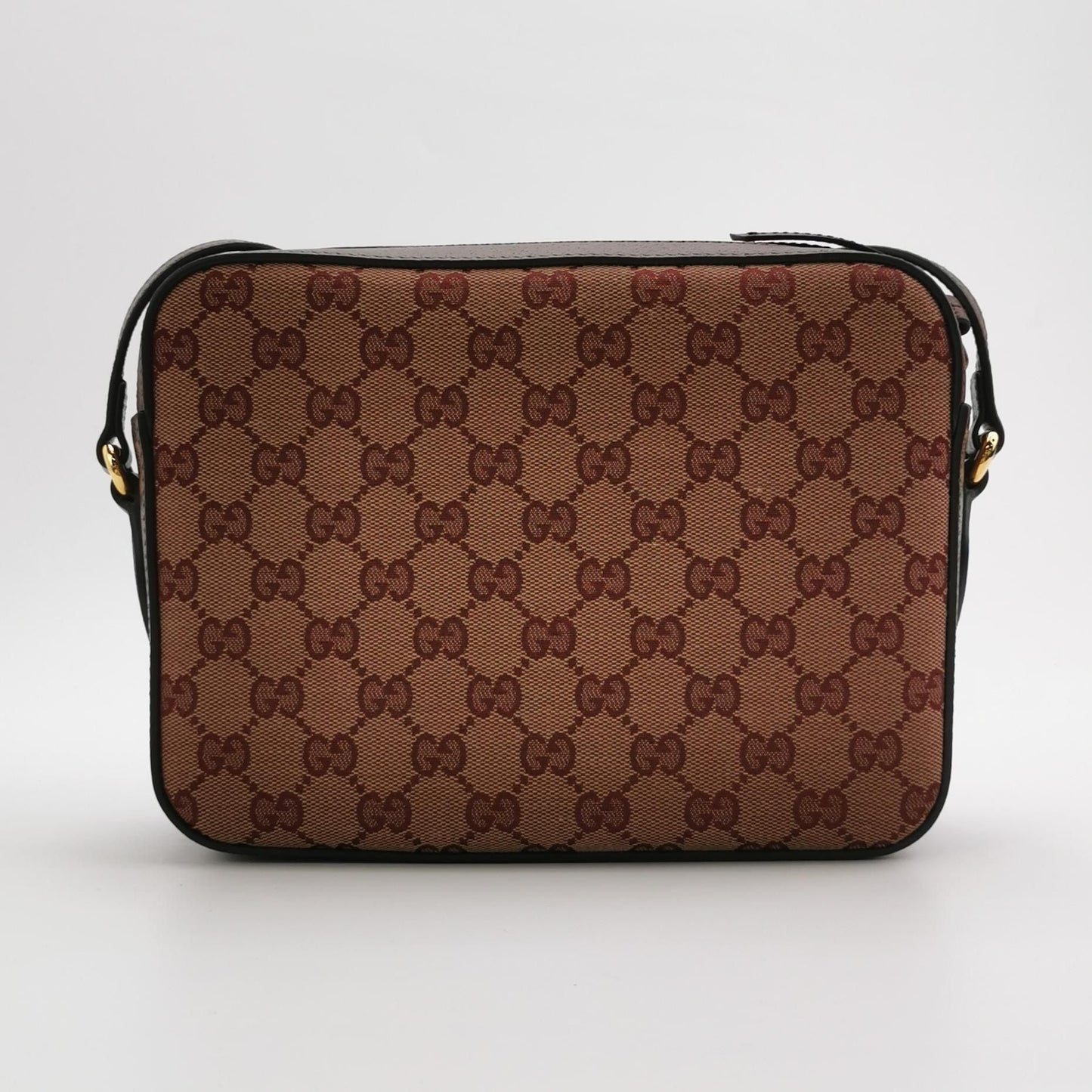 Preloved Gucci 1955 Small Leather and Canvas GG Monogram Horsebit Camera Crossbody Bag 24031978647668