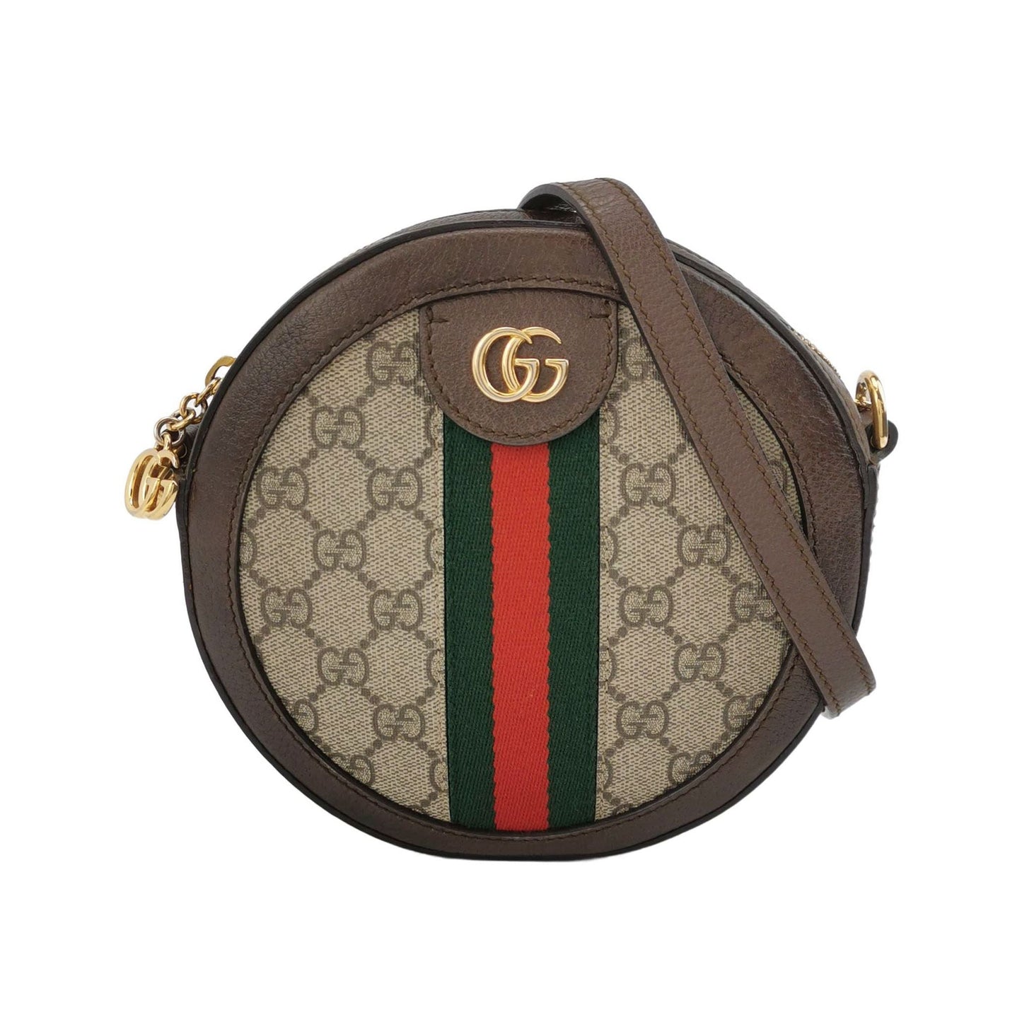 Preloved Gucci Ophidia Mini Leather Canvas GG Monogram Stripes Double G Crossbody Bag 250606781225129