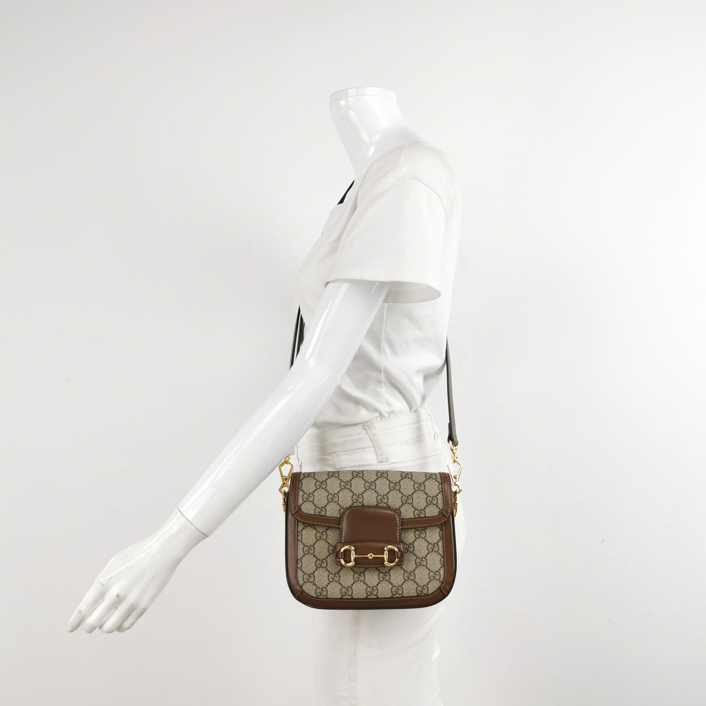 Preloved Gucci 1955 Mini GG Canvas Horsebit Shoulder Bag 250410781143063