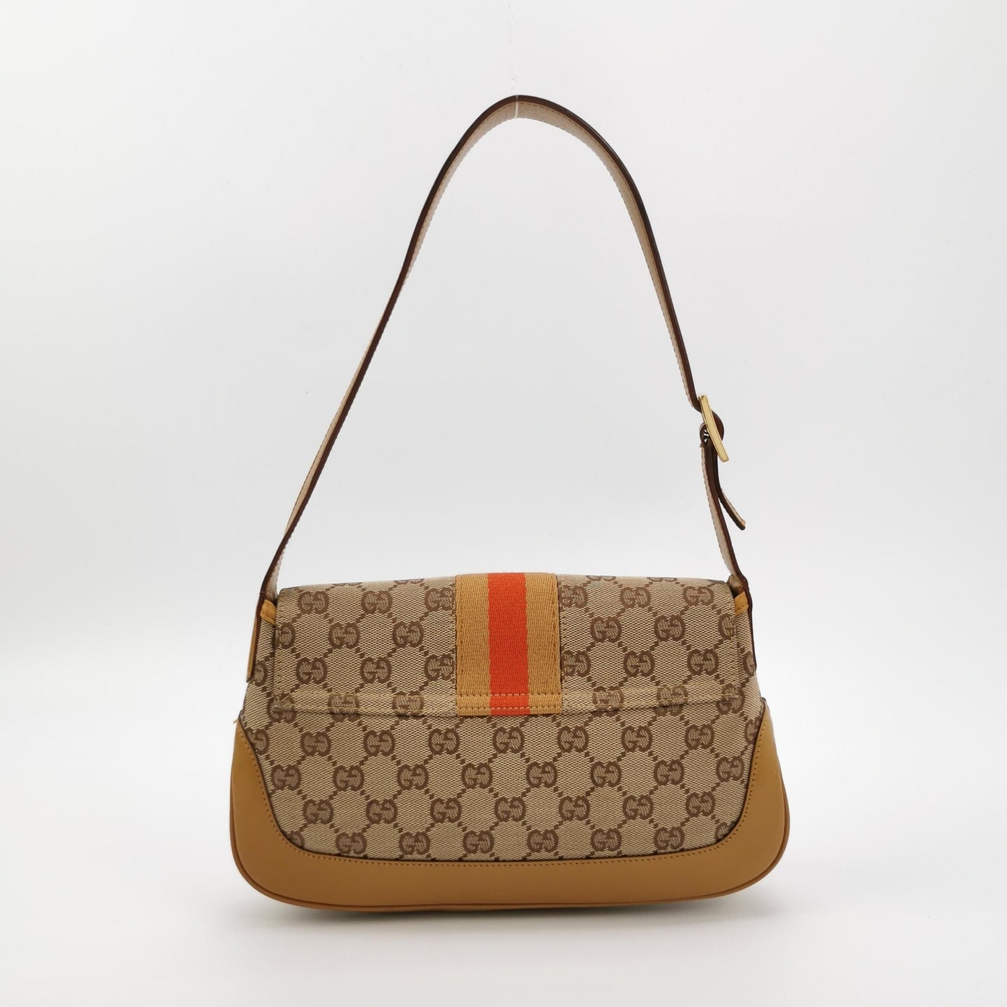 Preloved Gucci Jackie Leather Canvas GG Monogram Shoulder Bag 250607781226606