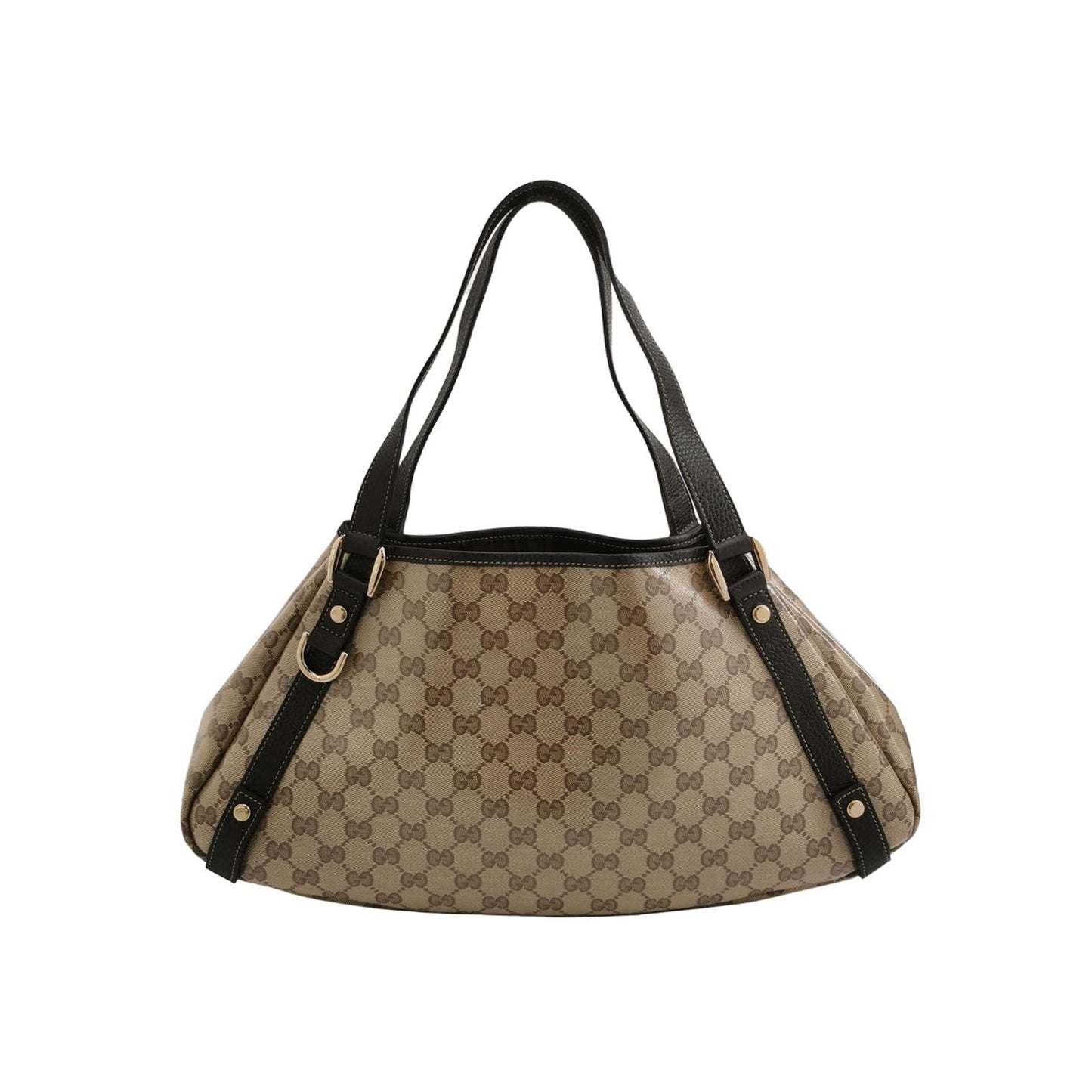 Preloved Gucci Abbey Leather Coated Canvas GG Monogram D-Ring Shoulder Bag 067850400216
