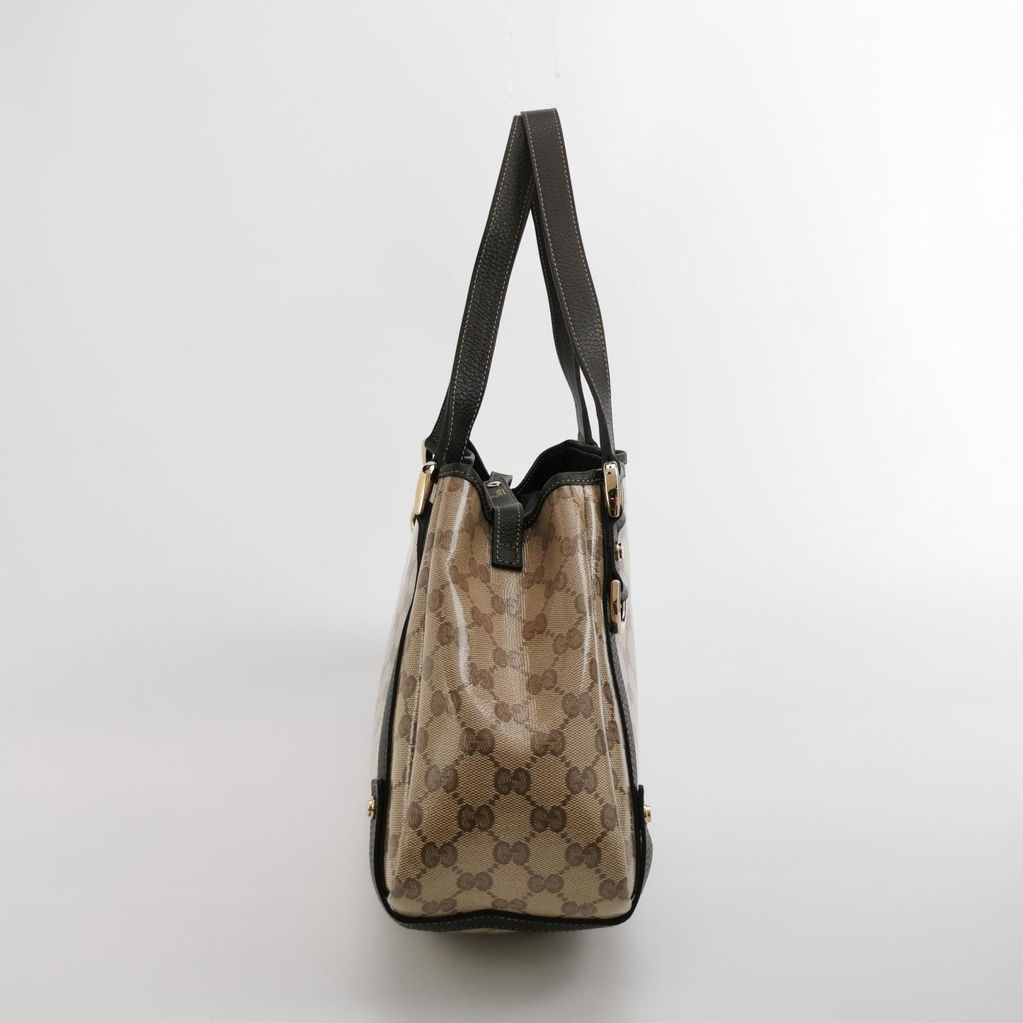 Preloved Gucci Abbey Leather Coated Canvas GG Monogram D-Ring Shoulder Bag 067850400216