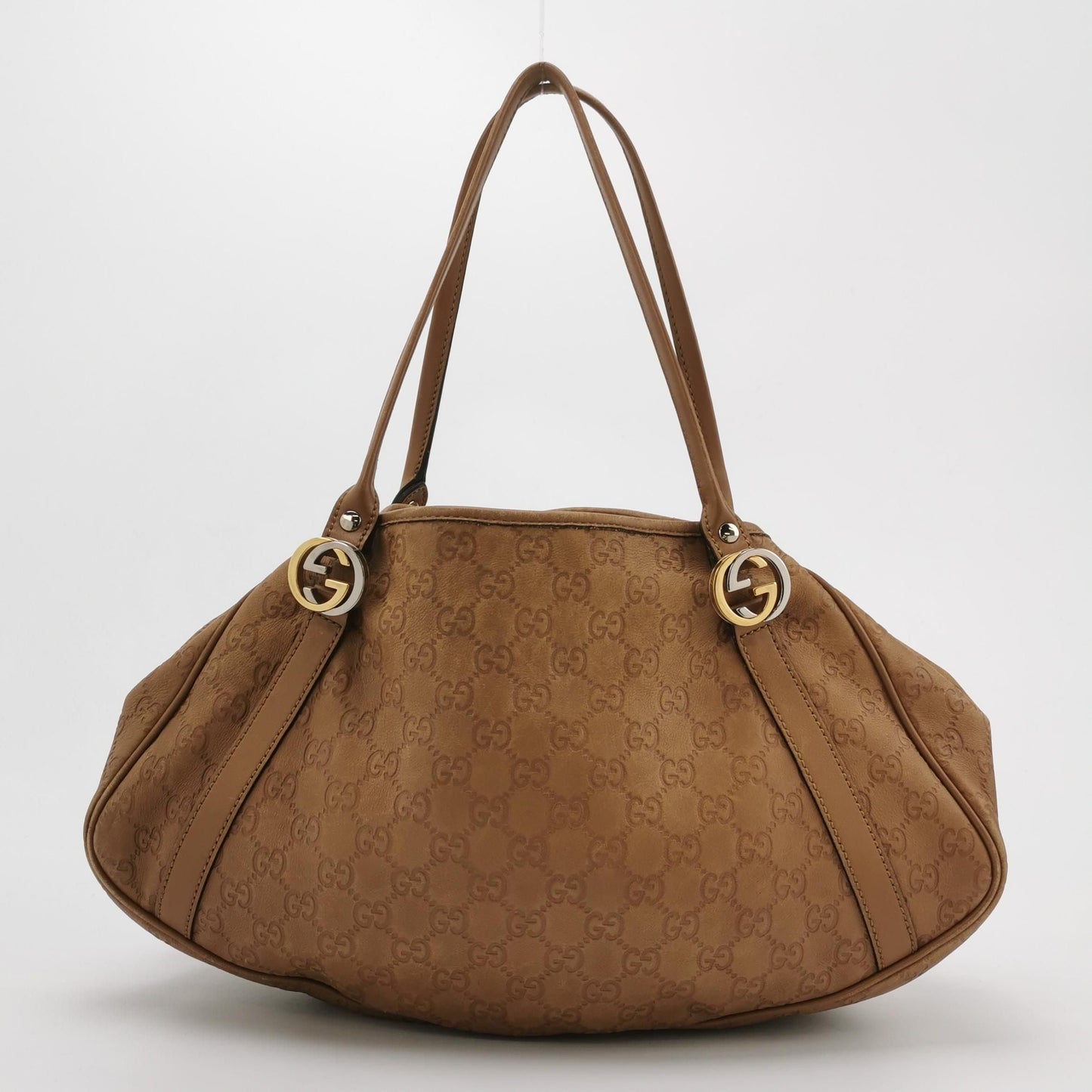 Preloved Gucci Abbey Leather GG Monogram D-Ring Shoulder Bag 250604781221576