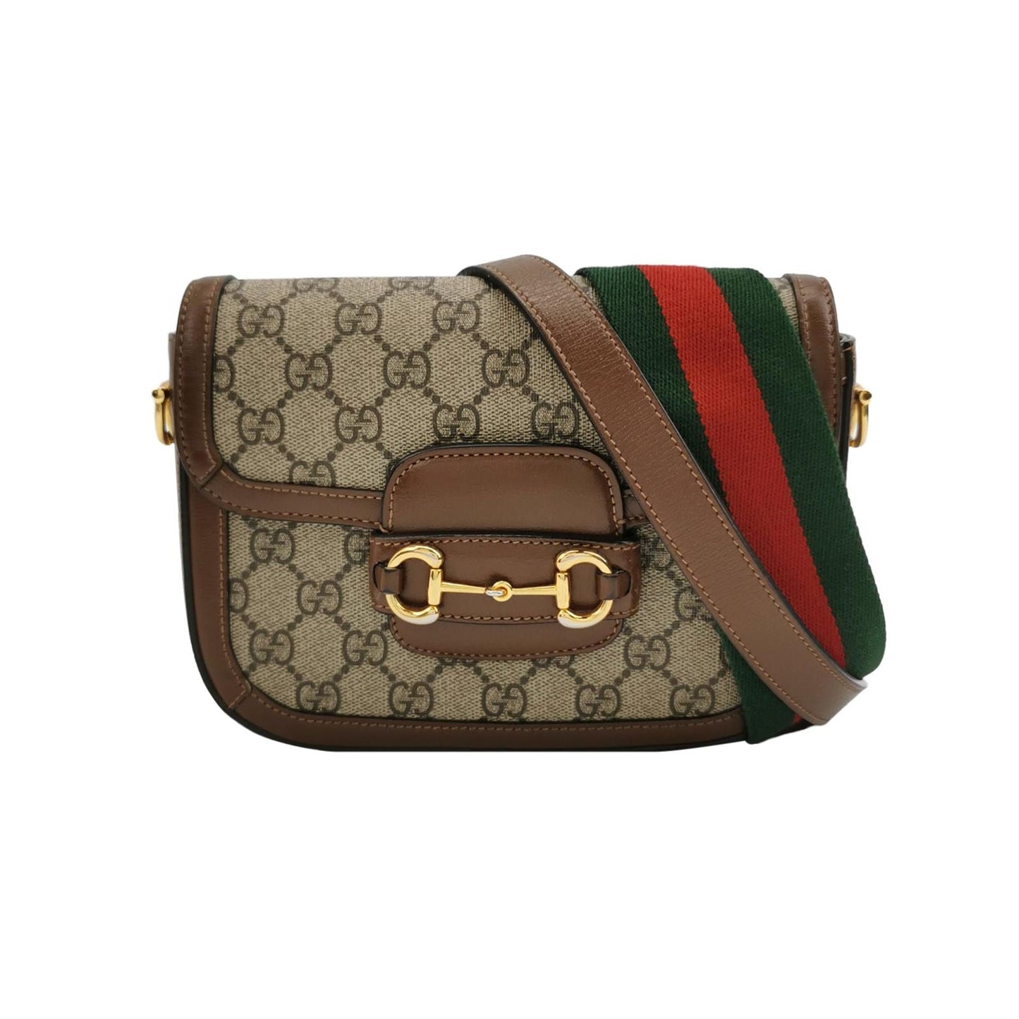 Preloved Gucci 1955 Mini GG Canvas Horsebit Flap Shoulder Bag 250604781222439