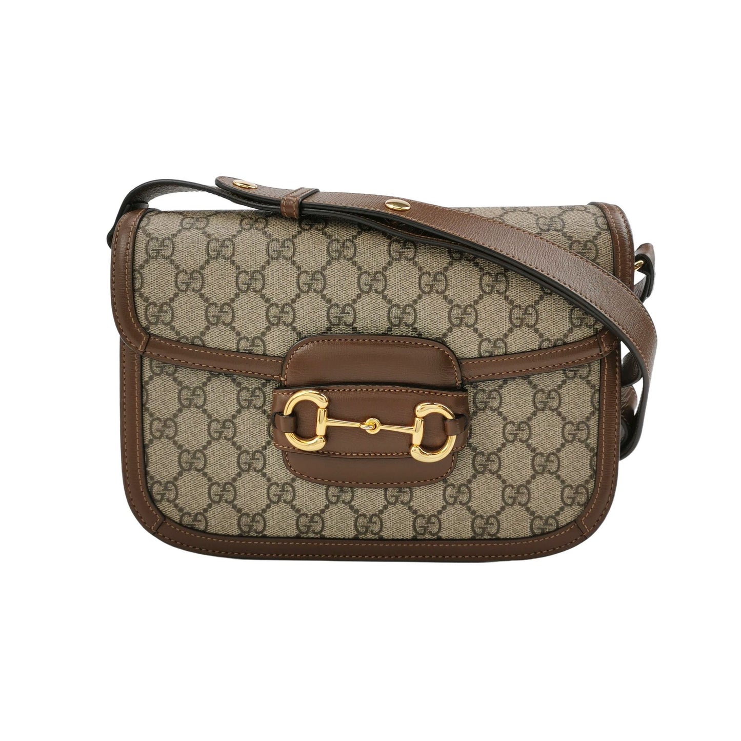Preloved Gucci 1955 Small GG Canvas and Leather Shoulder Bag 250603781221382