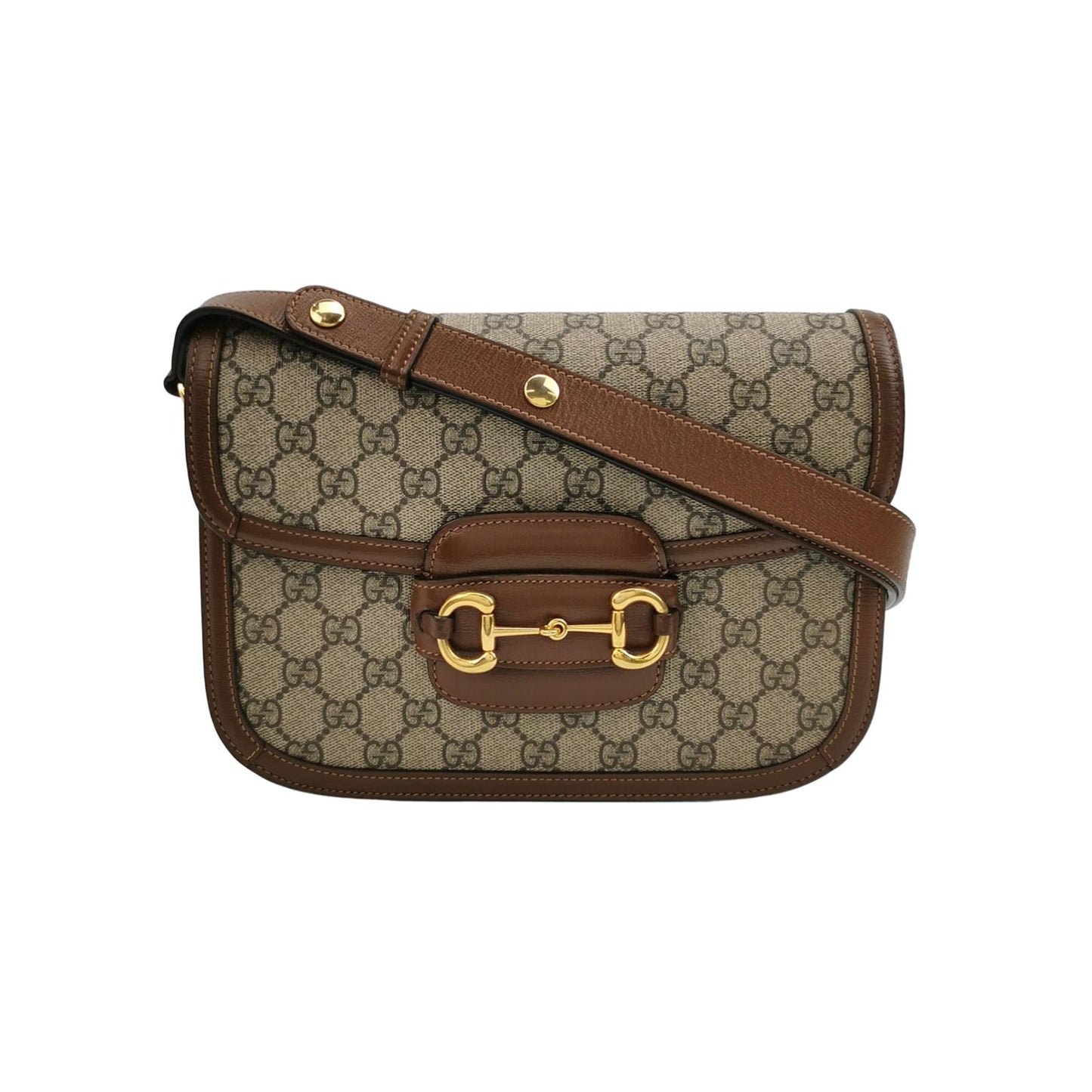 Preloved Gucci 1955 Small GG Canvas Horsebit Shoulder Bag 250604781222355