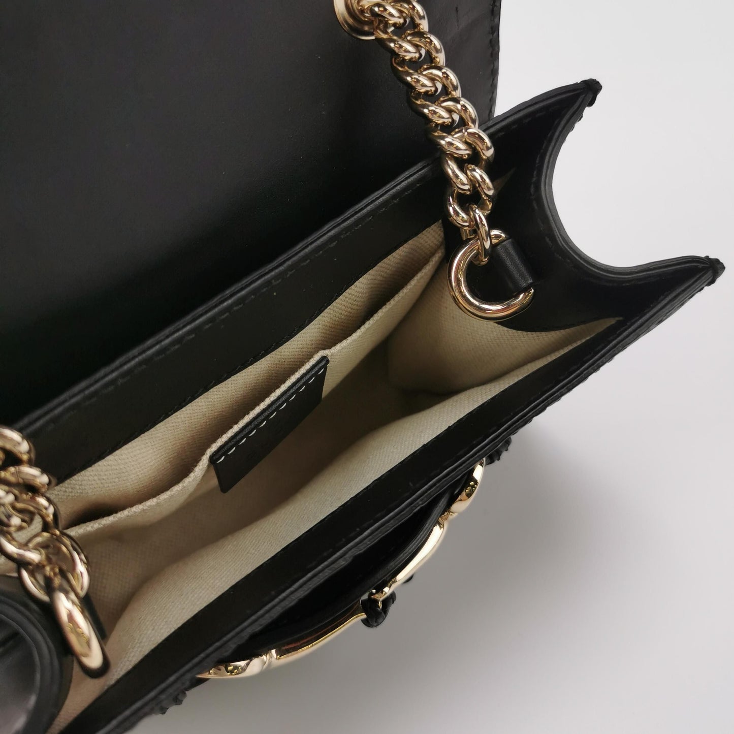 Preloved Gucci Emily Mini Leather Crossbody Bag with Tassel and Horsebit Detail 250602781218703