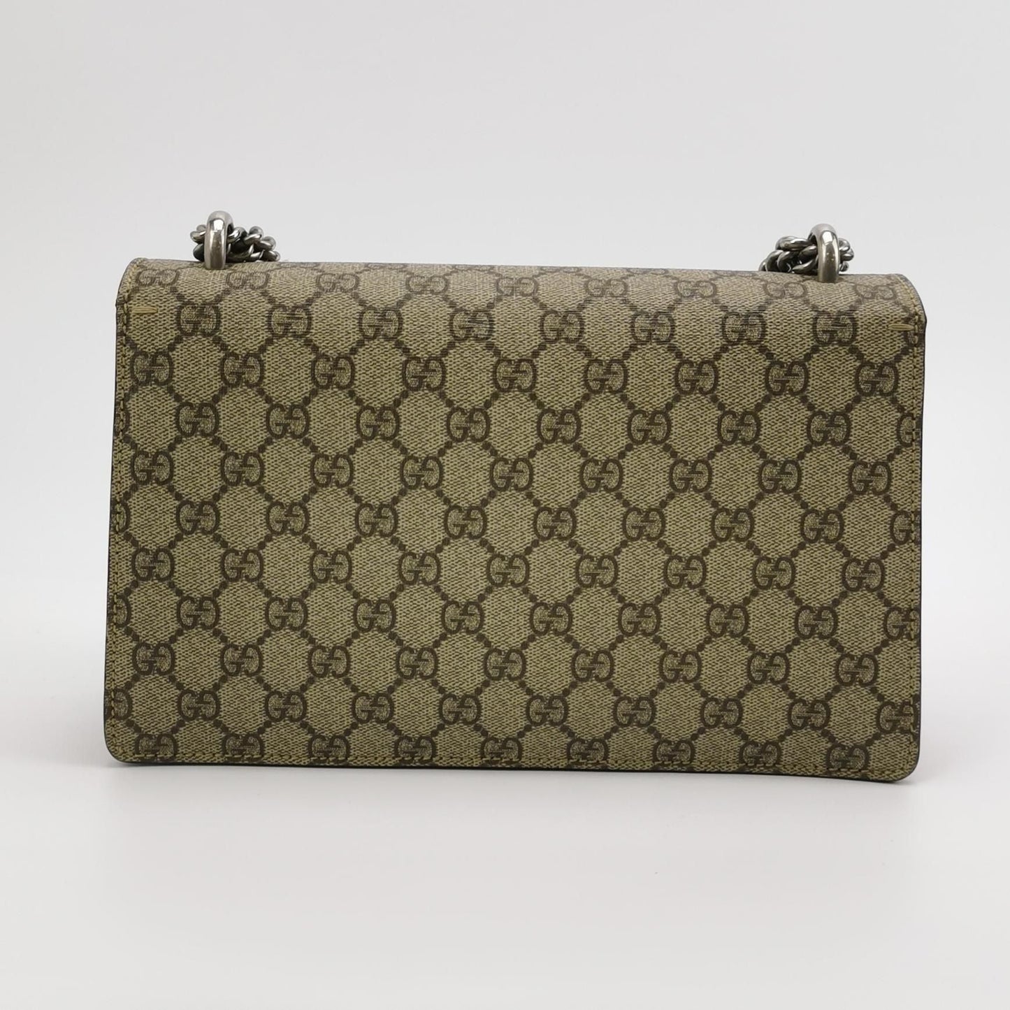 Preloved Gucci Dionysus Small GG Supreme Suede Shoulder Bag with Double Tiger Head Buckle 250603781220985