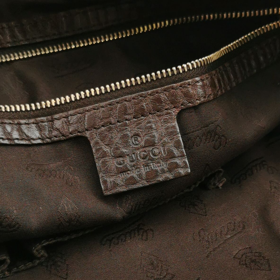 Preloved Gucci Leather and Canvas GG Monogram Shoulder Bag 250614781236564