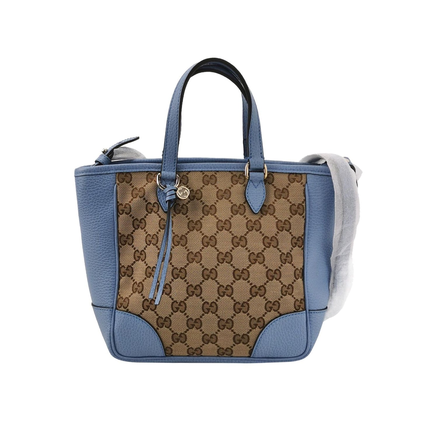 Preloved Gucci Bree Leather Canvas GG Monogram Crossbody Bag with Tassel 250612781233346