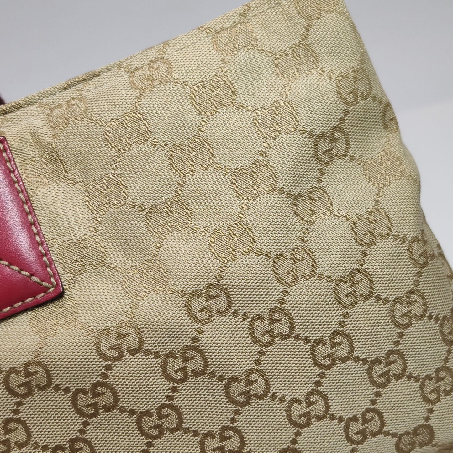 Preloved Gucci Sherry Line Leather Canvas GG Monogram Logo Shoulder Bag 250606781225462