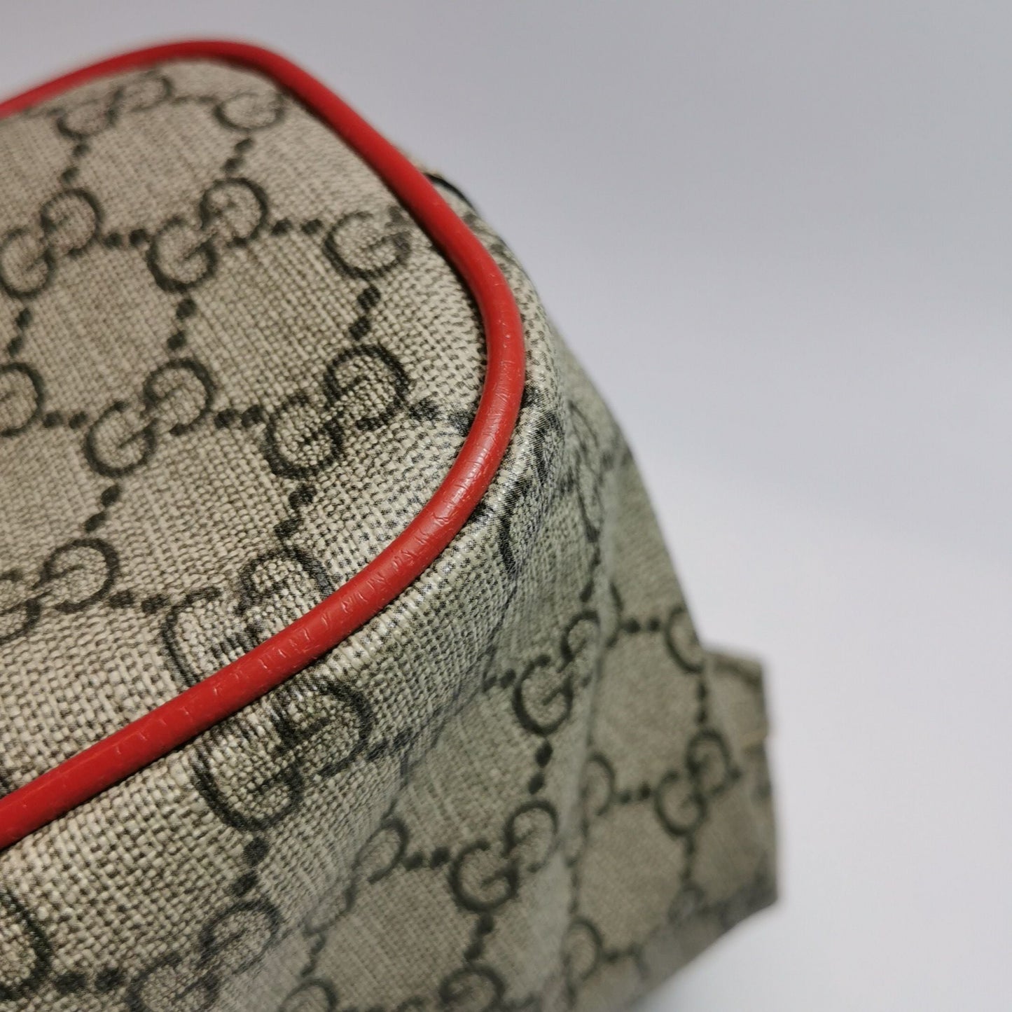 Preloved Gucci GG Supreme Canvas and Suede Shoulder Bag with Dog Pattern 250602781218484