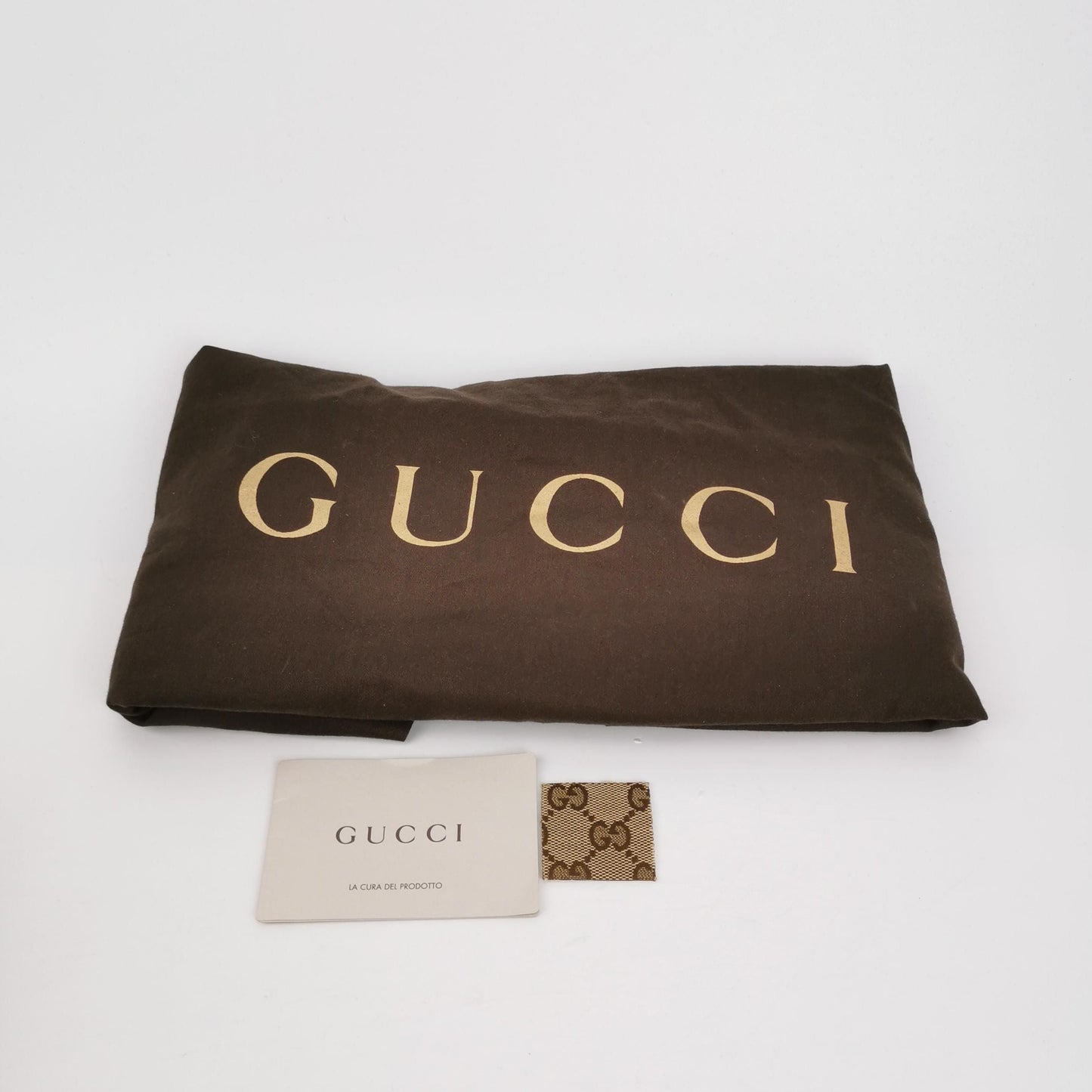 Preloved Gucci Bella Series Leather Canvas GG Monogram Woven Handle Shoulder Bag 250527781210864