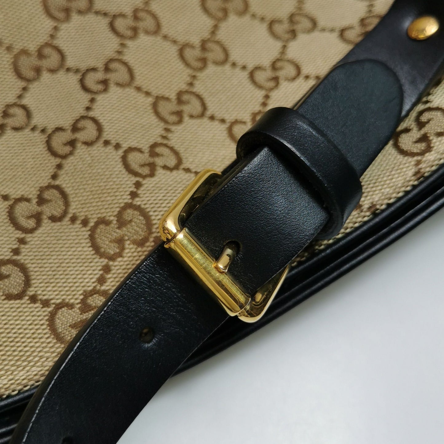 Preloved Gucci GG Canvas and Leather Shoulder Bag 250523781205059