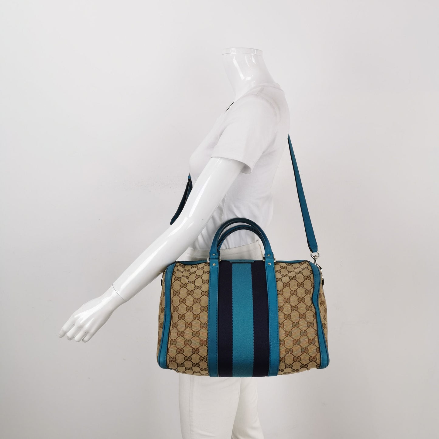 Preloved Gucci Ophidia Canvas and Suede GG Shoulder Bag 250123781039760