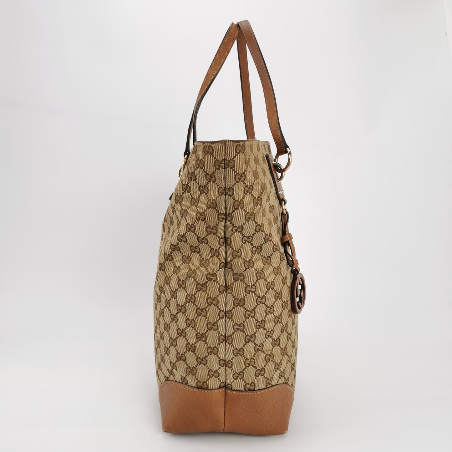 Preloved Gucci GG Canvas and Leather Shoulder Bag 250113781023337
