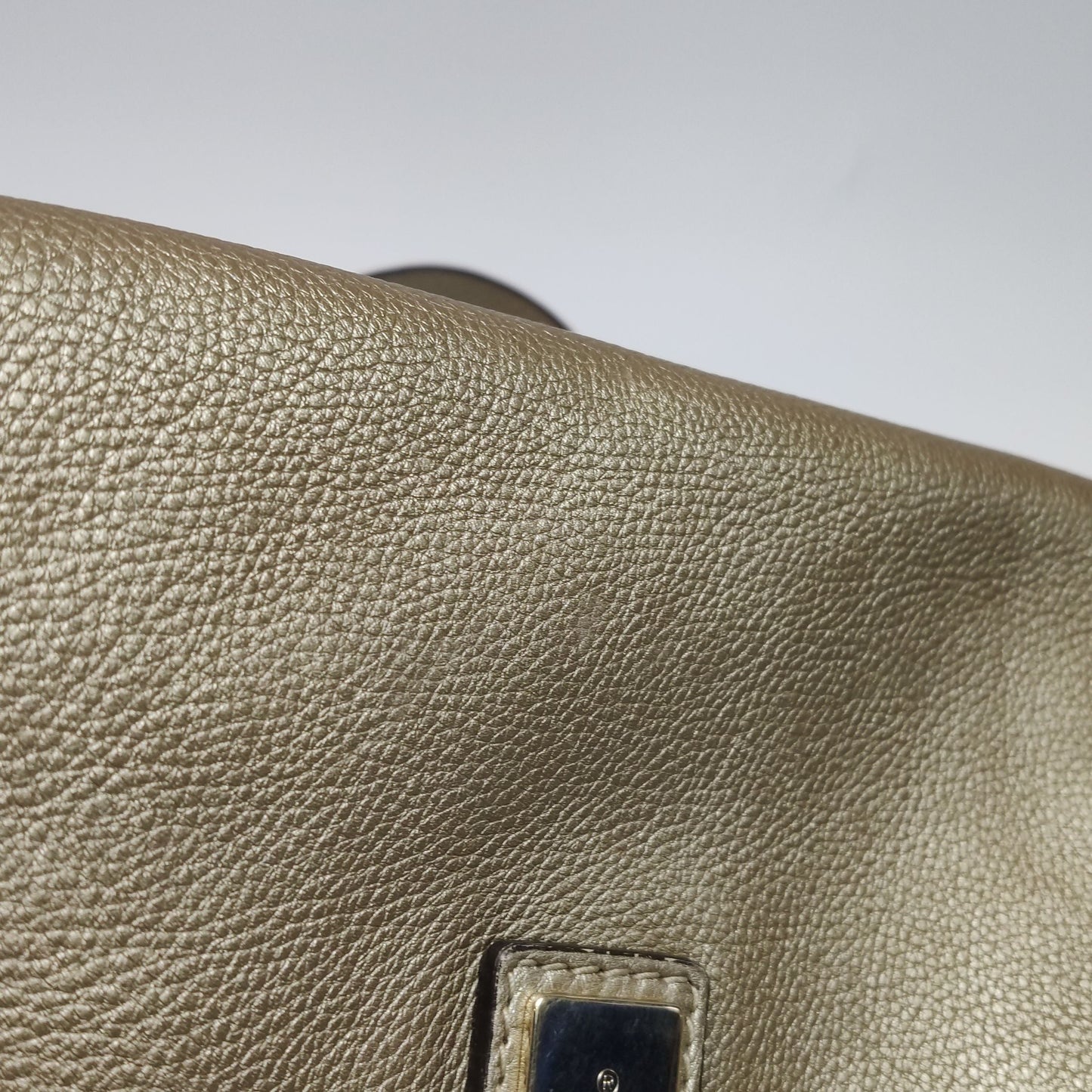 Preloved Gucci Bella Series Leather Canvas GG Monogram Woven Handle Shoulder Bag 24121378982157