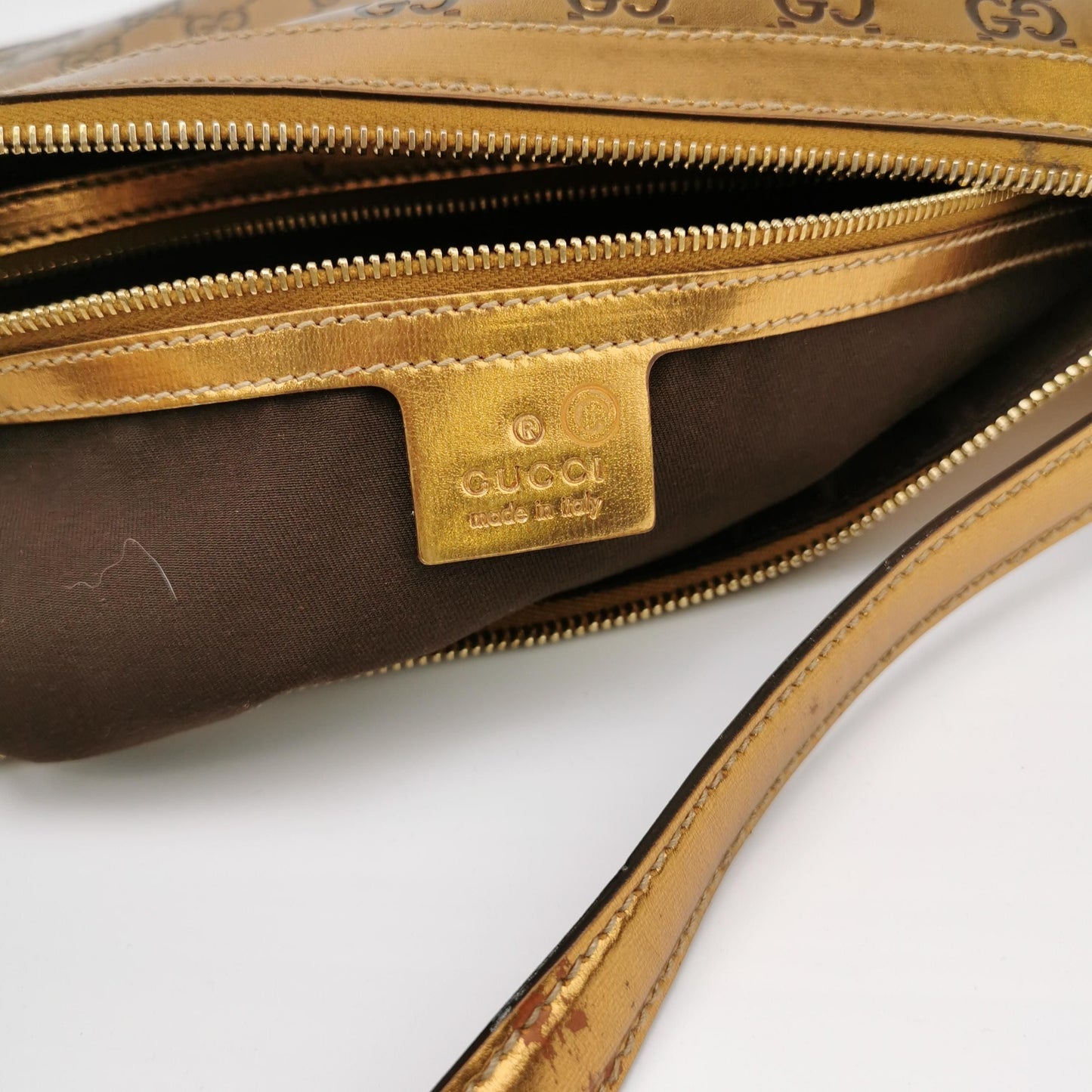 Preloved Gucci Jackie 1961 Leather Solid GG Monogram Metal Letter Logo Decor Shoulder Bag Crossbody Bag 24122178991531