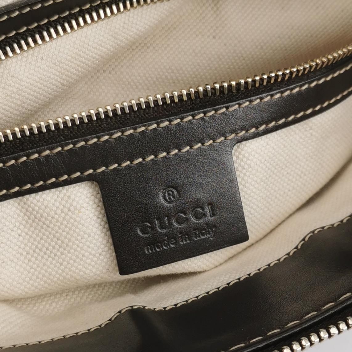 Preloved Gucci Mayfair Leather and Canvas GG Monogram Satin Ribbon Shoulder Bag 24121378981104