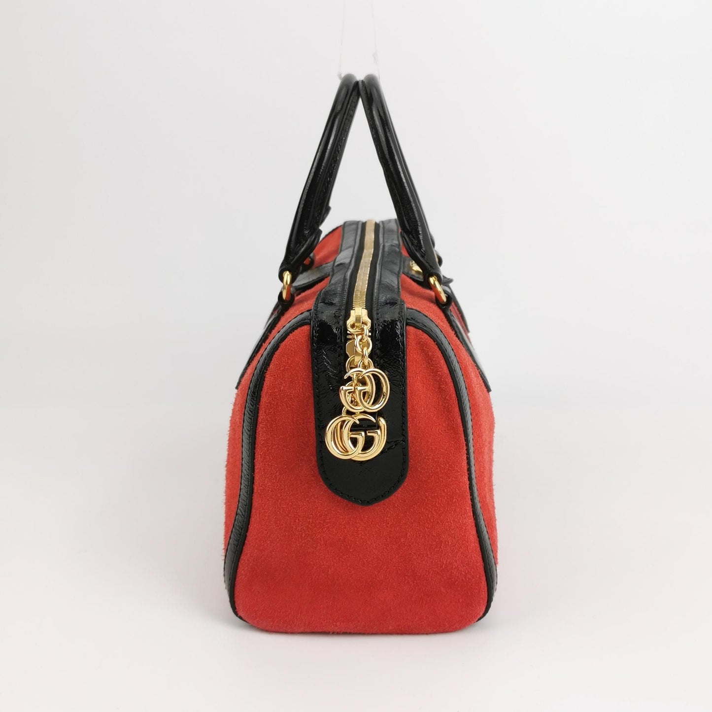 Preloved Gucci Ophidia Medium Waxed Leather and Suede GG Shoulder Bag 24112878963398
