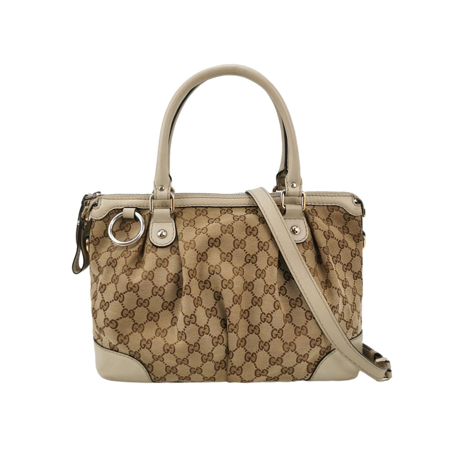 Preloved Gucci Sukey Leather and Canvas GG Monogram Shoulder Bag 24112378956529