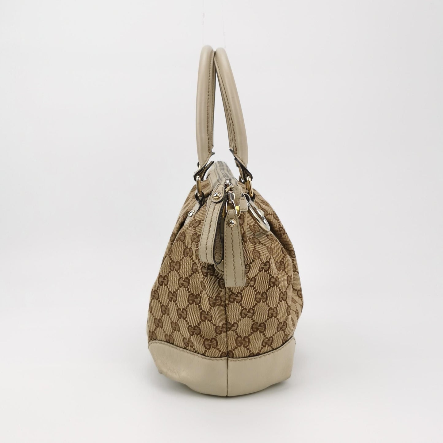 Preloved Gucci Sukey Leather and Canvas GG Monogram Shoulder Bag 24112378956529