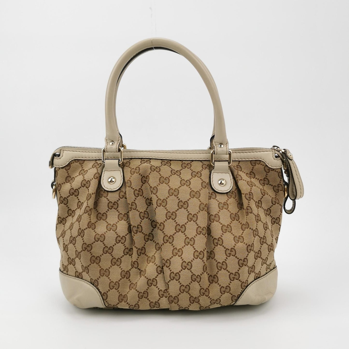 Preloved Gucci Sukey Leather and Canvas GG Monogram Shoulder Bag 24112378956529