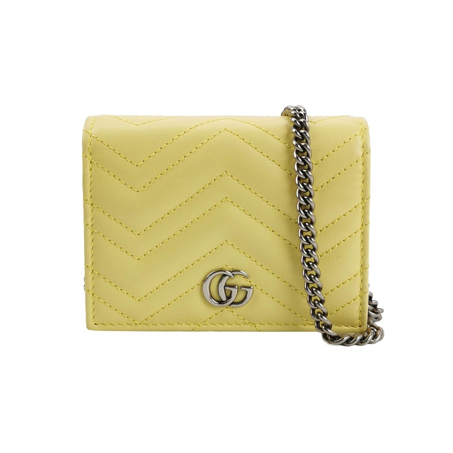 Preloved Gucci GG Marmont Mini Leather Solid GG Logo Shoulder Bag 077850800302
