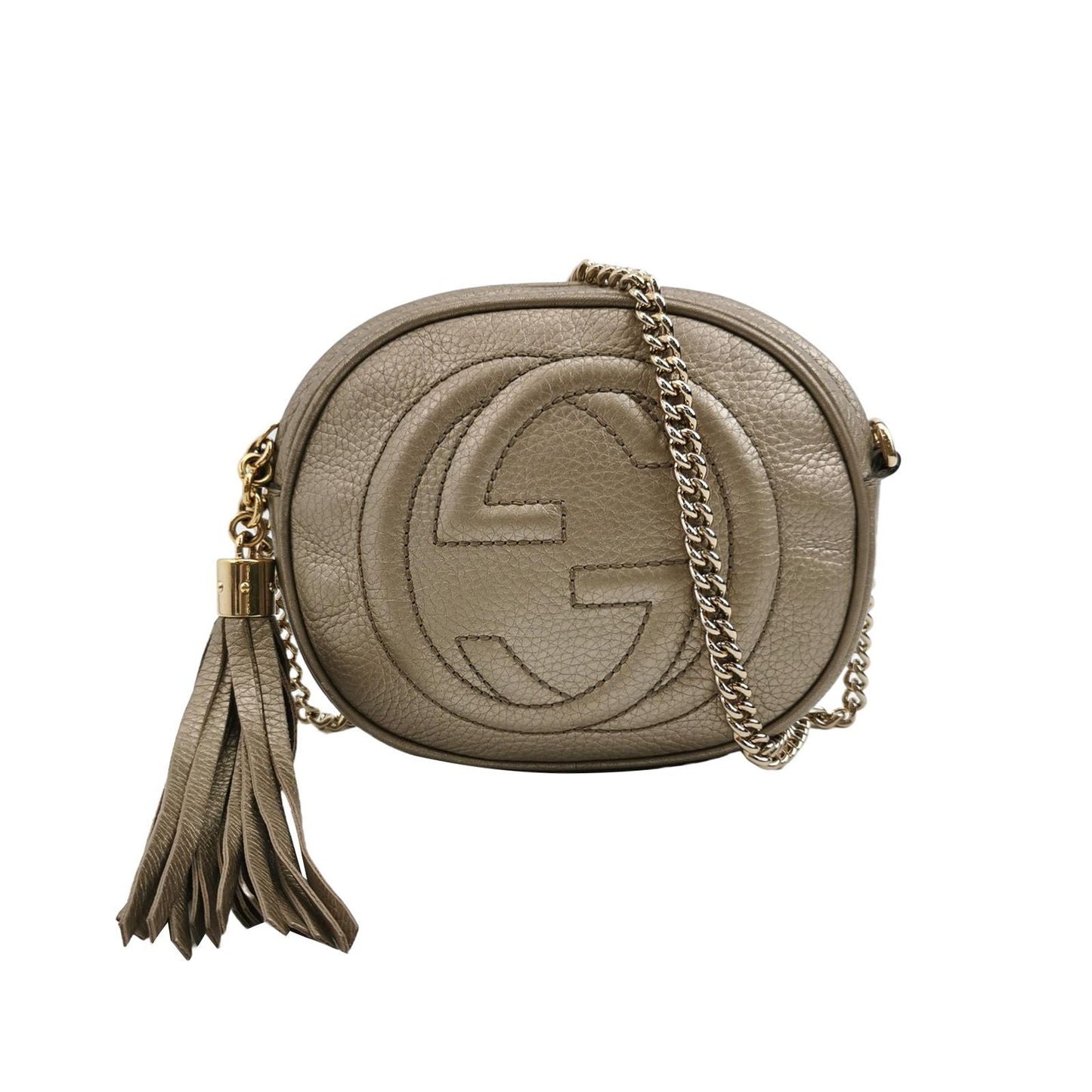 Preloved Gucci Soho Leather Solid Double G Camera Crossbody Bag 250704781265378