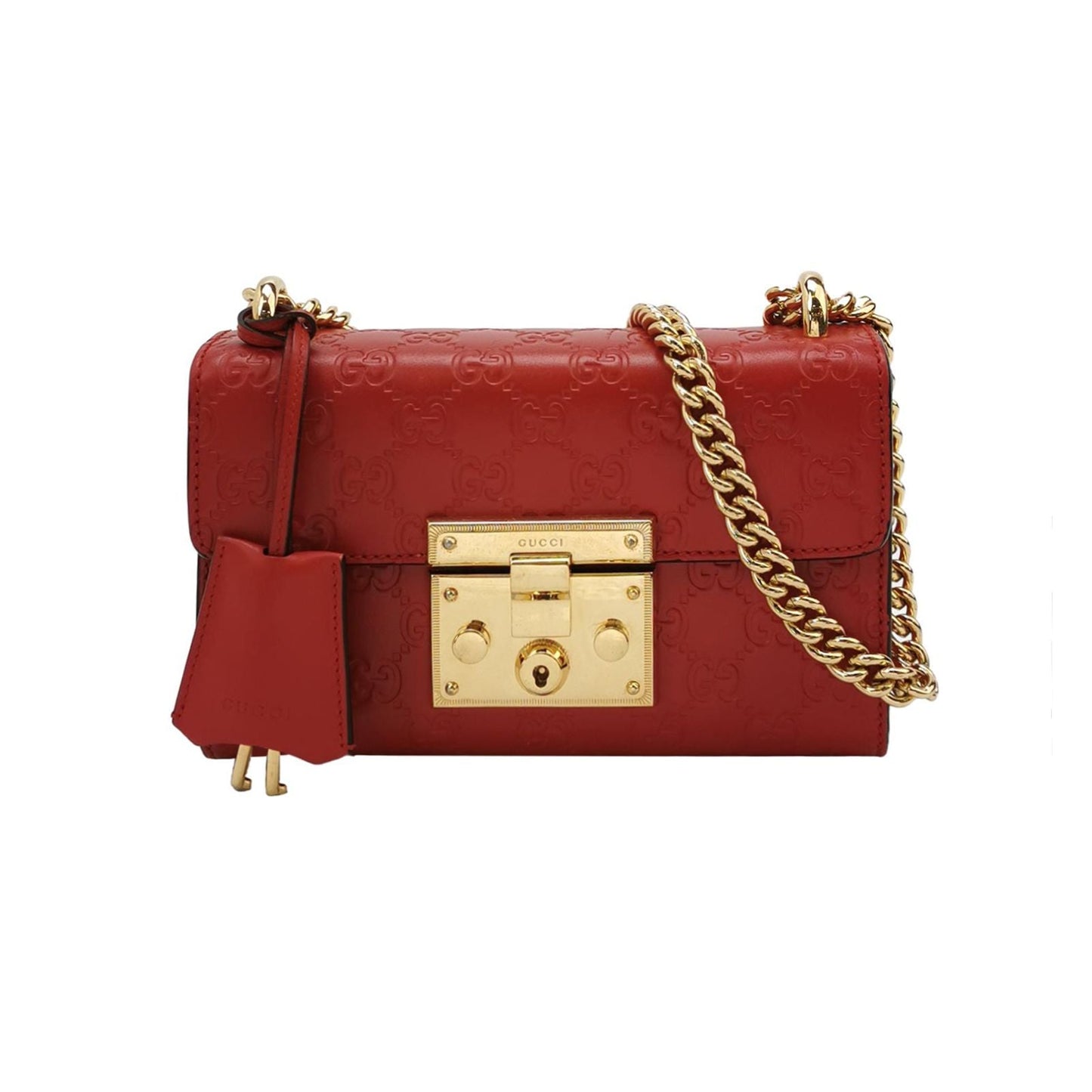 Preloved Gucci Padlock Small Leather Solid Shoulder Bag 250625781252465
